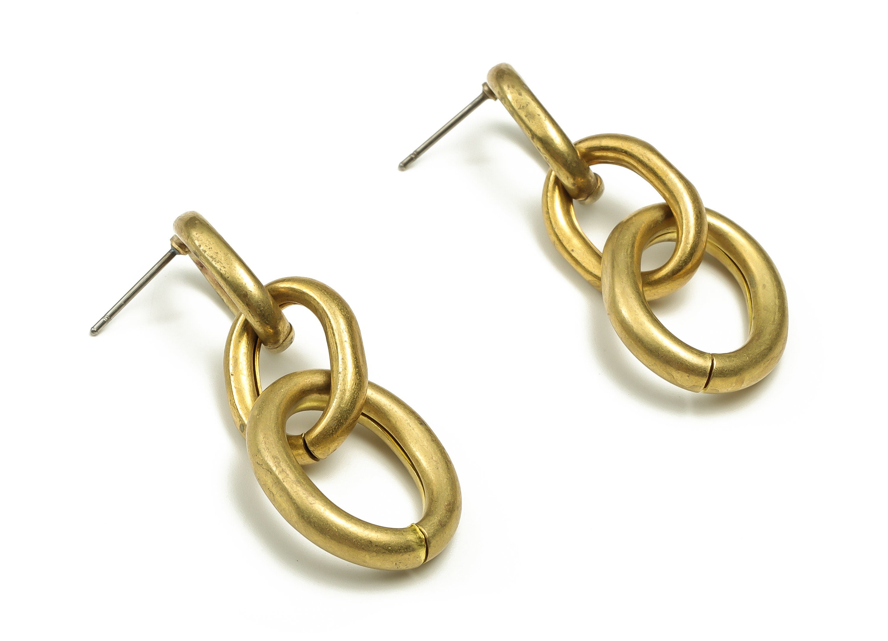 Brass Oval Earring Stud - Raw Brass Oval Earring Post - Brass Stud - Earring Post - Jewelry Making Supplies - 40.6x16.85x4mm - PP4636 - DOMEDBAZAAR