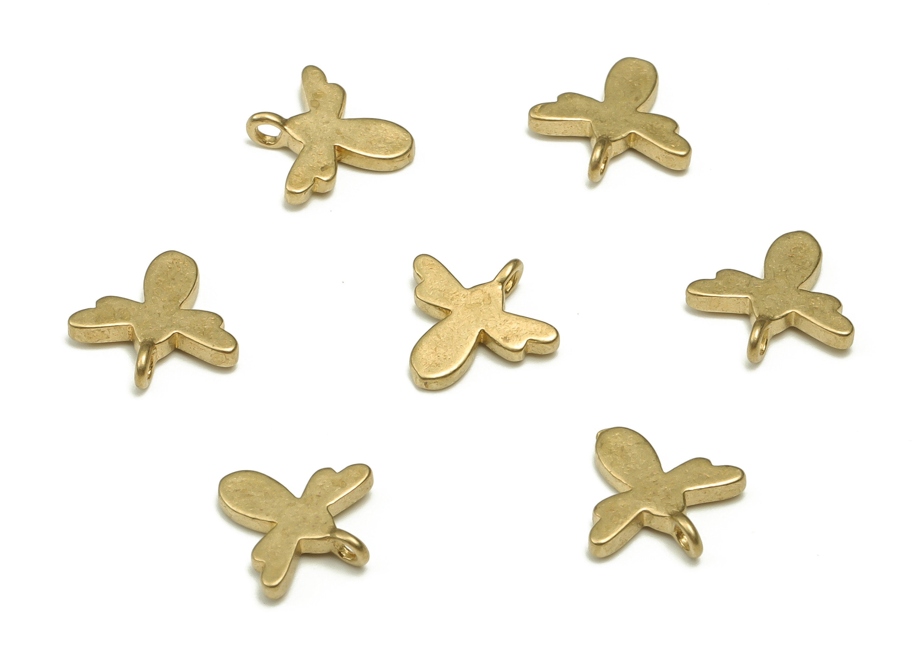Brass Angel Earring Charms - Raw Brass Angel Pendant - Earring Finding - Jewelry Making Supplies - 9.78x9.54x1.44mm - PP4644 - DOMEDBAZAAR