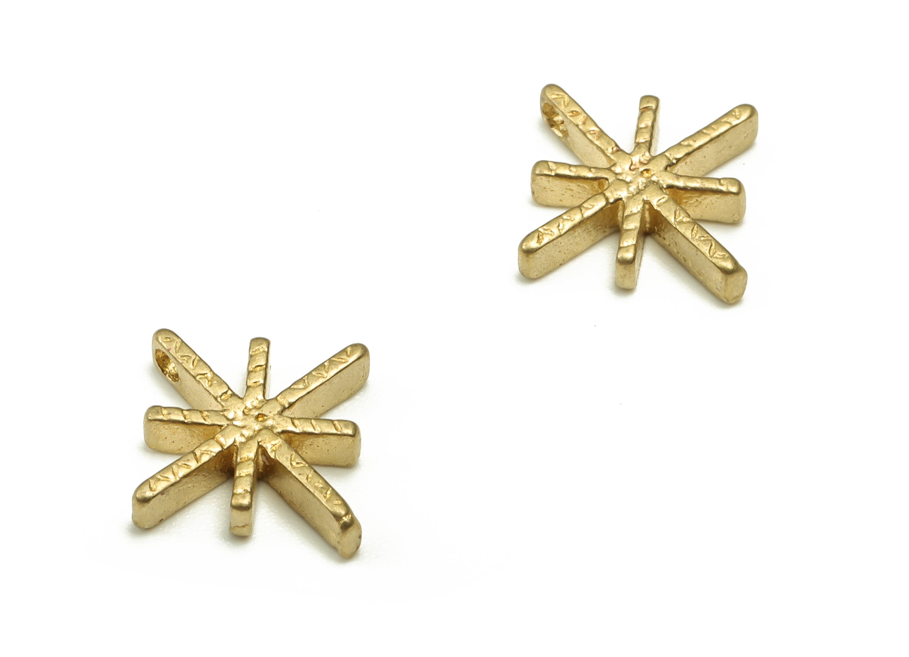 Brass Planet Earring Charms - Raw Brass Planet Pendant - Earrings Finding - Jewelry Making Supplies - 10.8x10.22x1.92mm - PP4648 - DOMEDBAZAAR