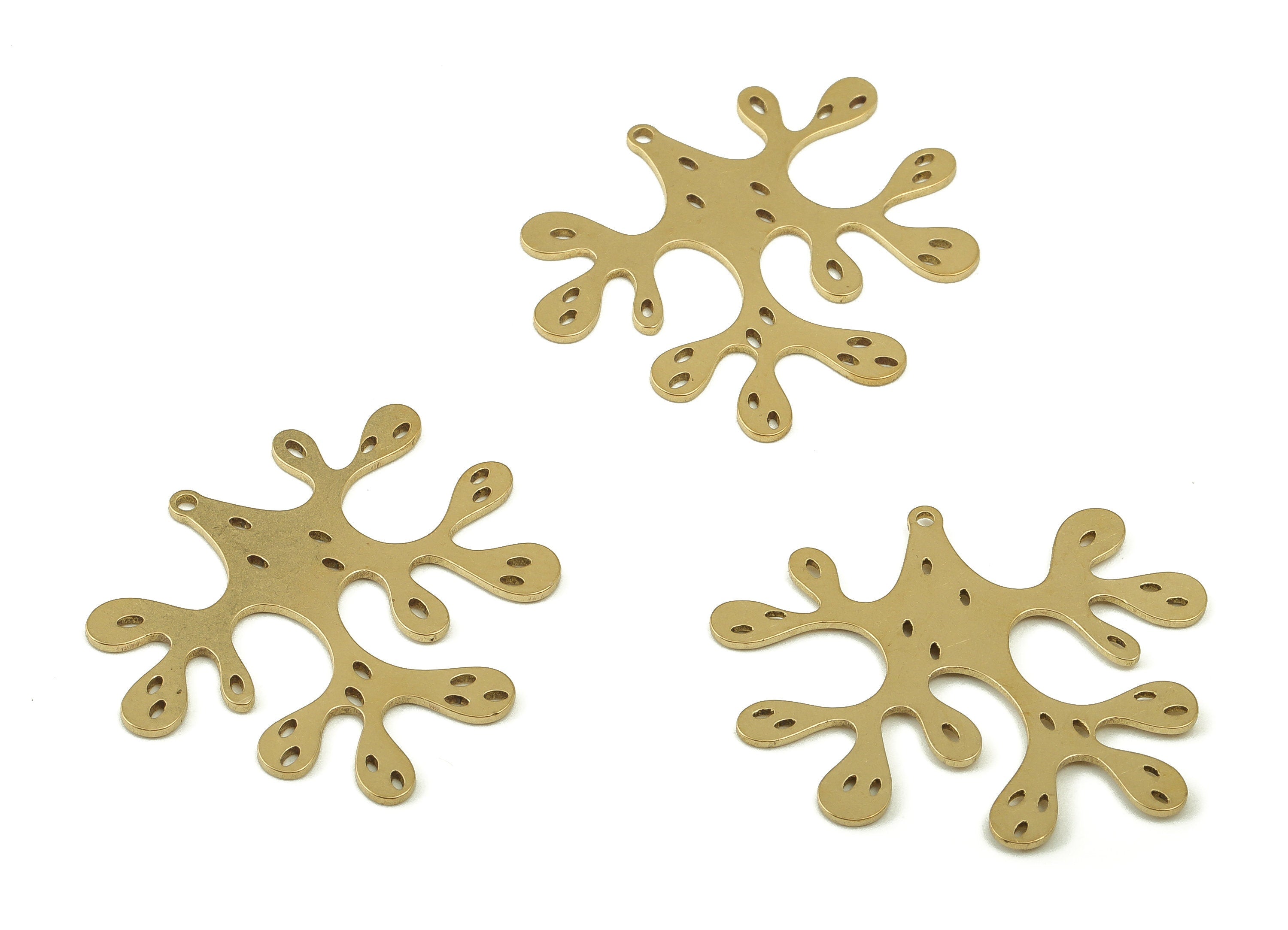 Brass Irregular Earring Charms - Raw Brass Irregular Pendant - Earring Findings - DIY Jewelry Making Supplies - 26.02x30.27x0.69mm - PP4604 - DOMEDBAZAAR