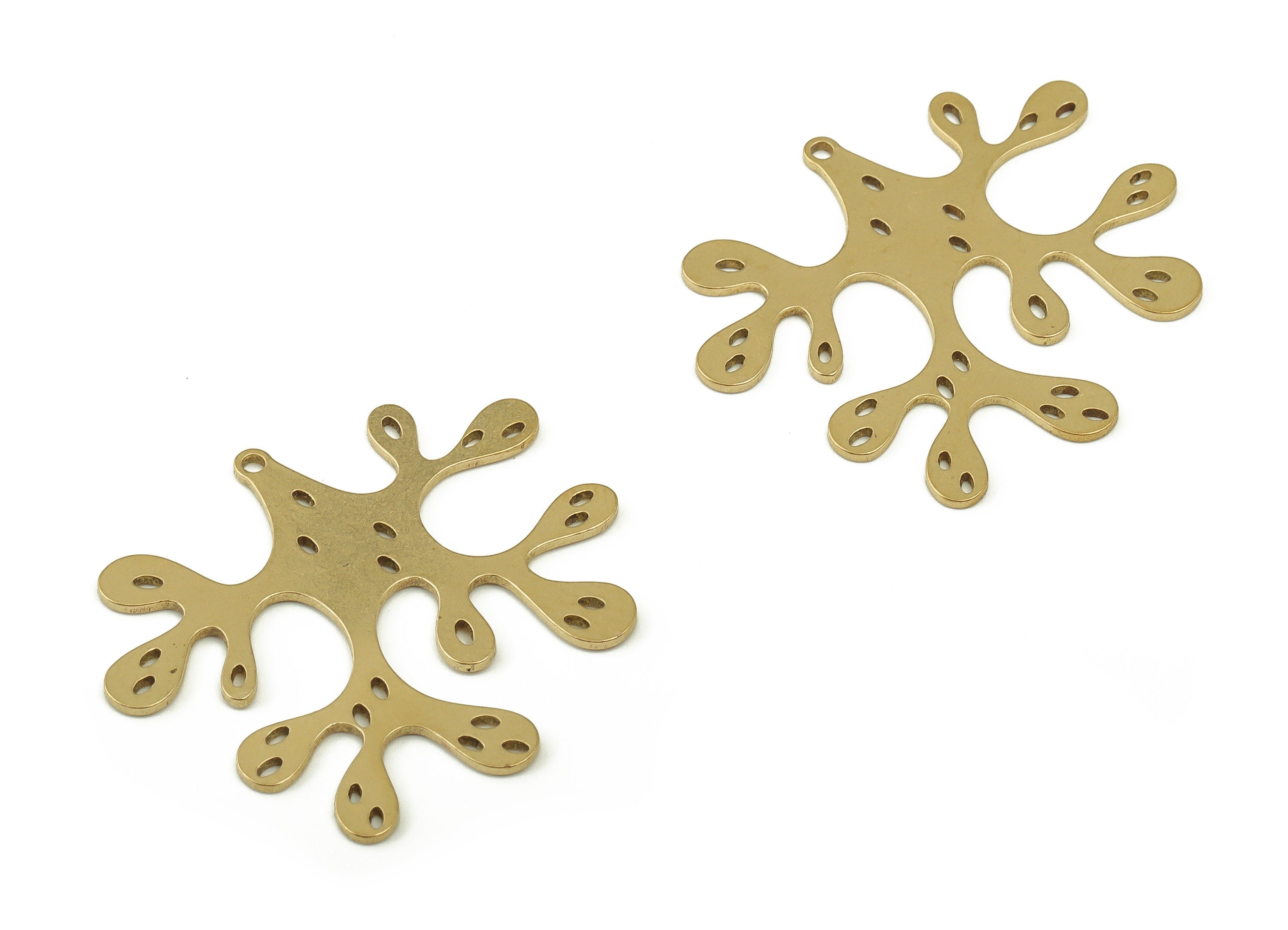 Brass Irregular Earring Charms - Raw Brass Irregular Pendant - Earring Findings - DIY Jewelry Making Supplies - 26.02x30.27x0.69mm - PP4604 - DOMEDBAZAAR