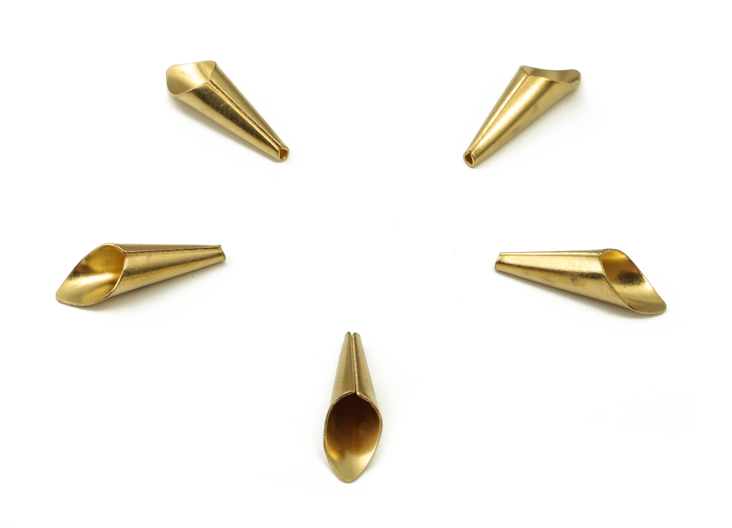 Brass Cone Bead Caps - Raw Brass Cone Bead Caps - Earring Findings - DIY Jewelry Making Supplies - 15.05x4.86x0.3mm - PP4368 - DOMEDBAZAAR