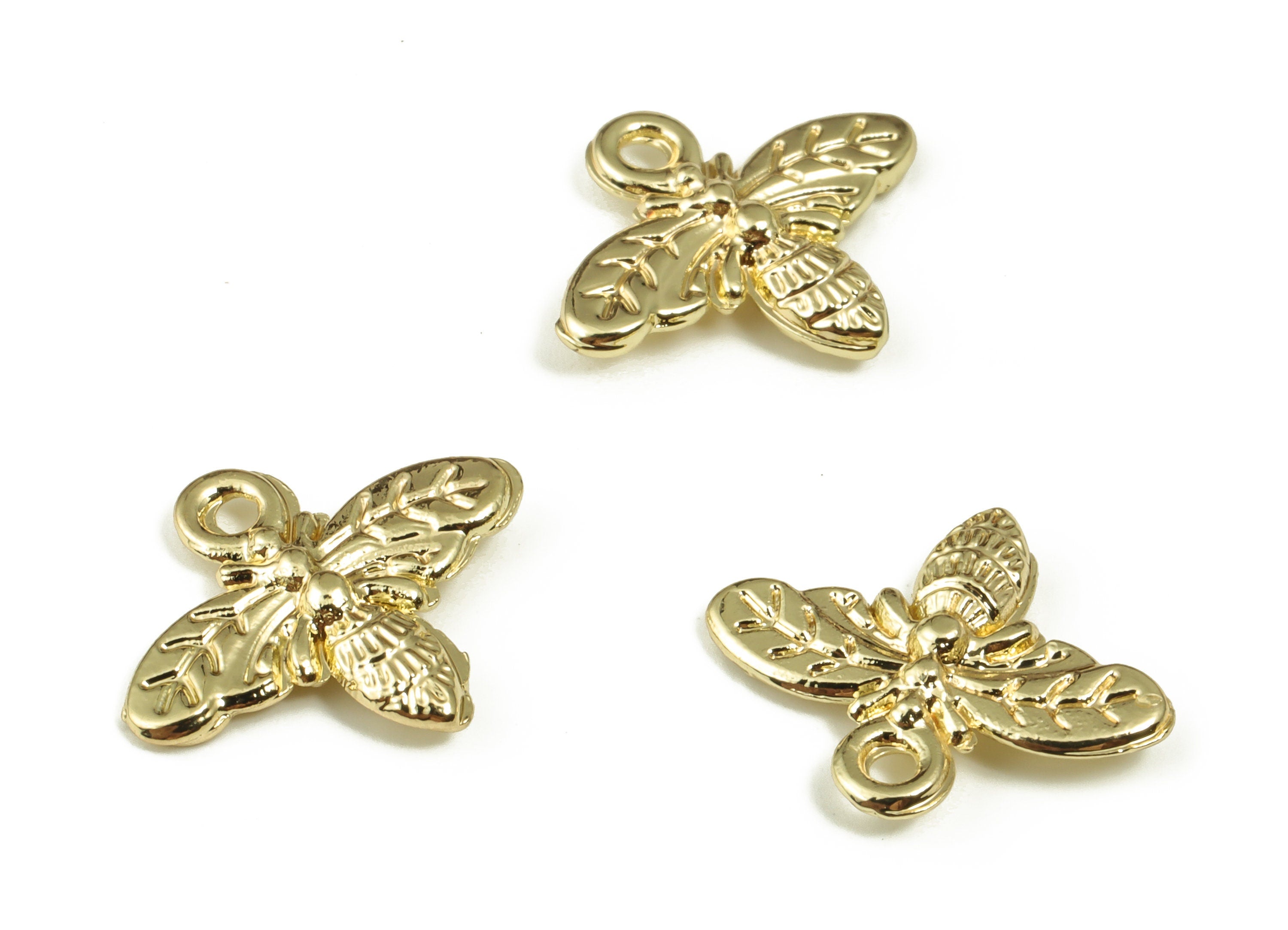 Alloy Bee Earrings Charm - Zinc Alloy Bee Pendant Charms - Gold Tone Plated Alloy Charm – DIY Jewelry Supplies -15.74x13.3x2.37mm - ZZ1818 - DOMEDBAZAAR