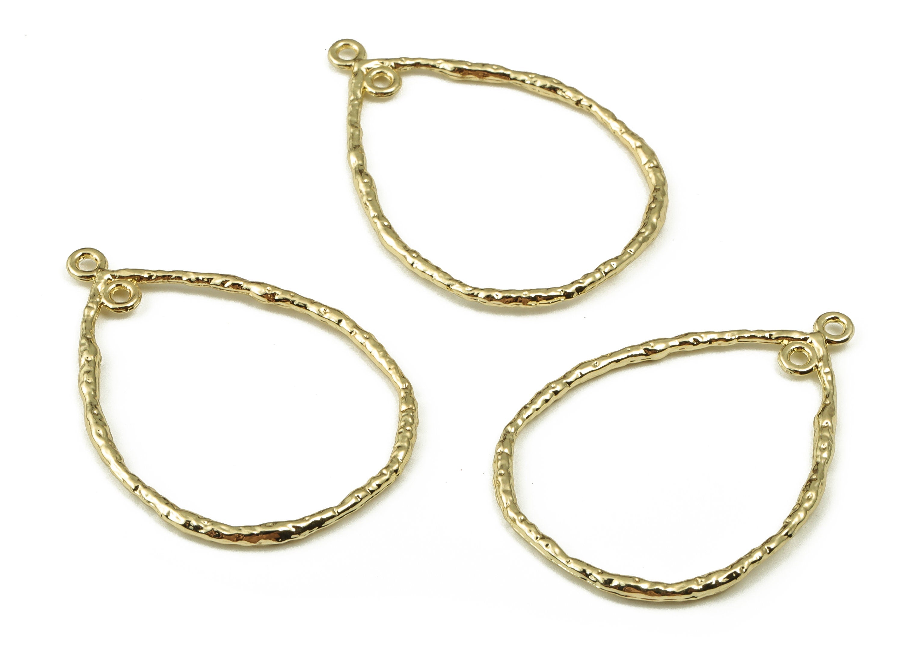 Alloy Drop Earring Connector - Zinc Alloy Drop Pendant Charm - Gold Tone Plated Alloy - Jewelry Making Supplies -41.45x30.86x2.17mm- ZZ1824 - DOMEDBAZAAR