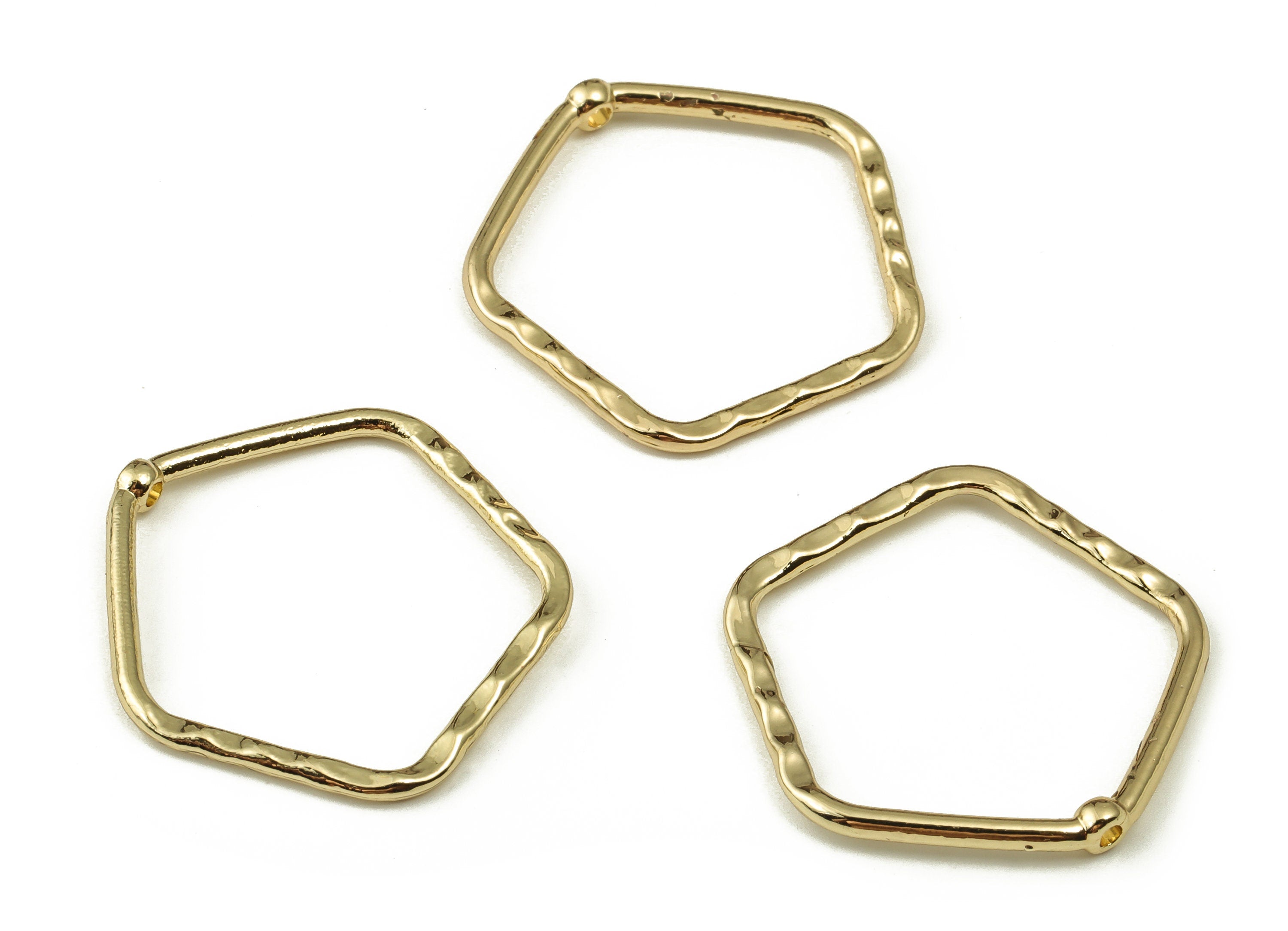 Alloy Pentagon Earring Charm - Zinc Alloy Pentagonal Pendant Charm - Gold Tone Plated Alloy – Jewelry Supplies -25x24.85x1.63mm- ZZ1820 - DOMEDBAZAAR