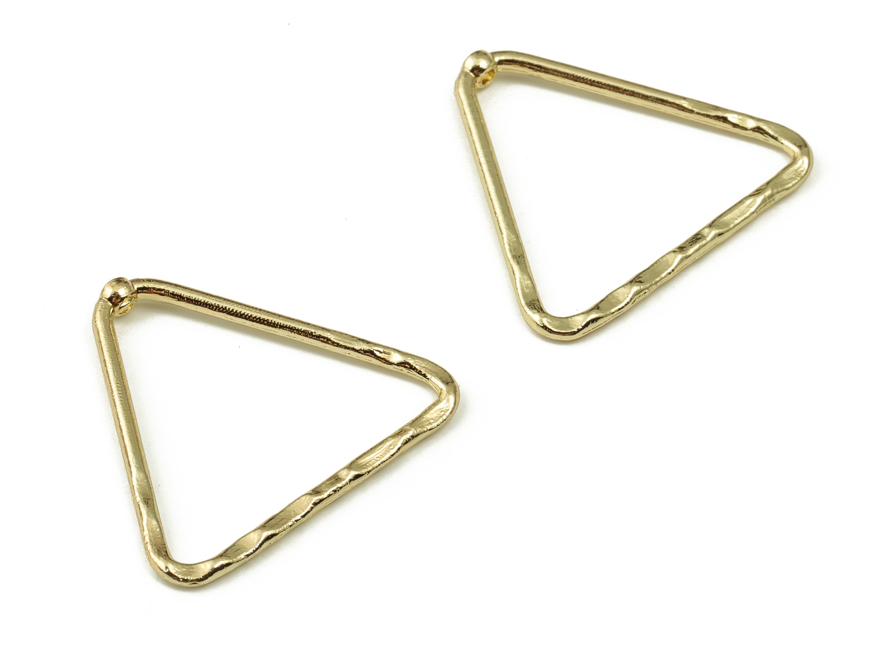 Triangle Earring Charms - Zinc Alloy Triangle Pendant Charm - Gold Tone Plated Alloy - Jewelry Making Supplies -24.91x24.72x1.62mm- ZZ1813 - DOMEDBAZAAR