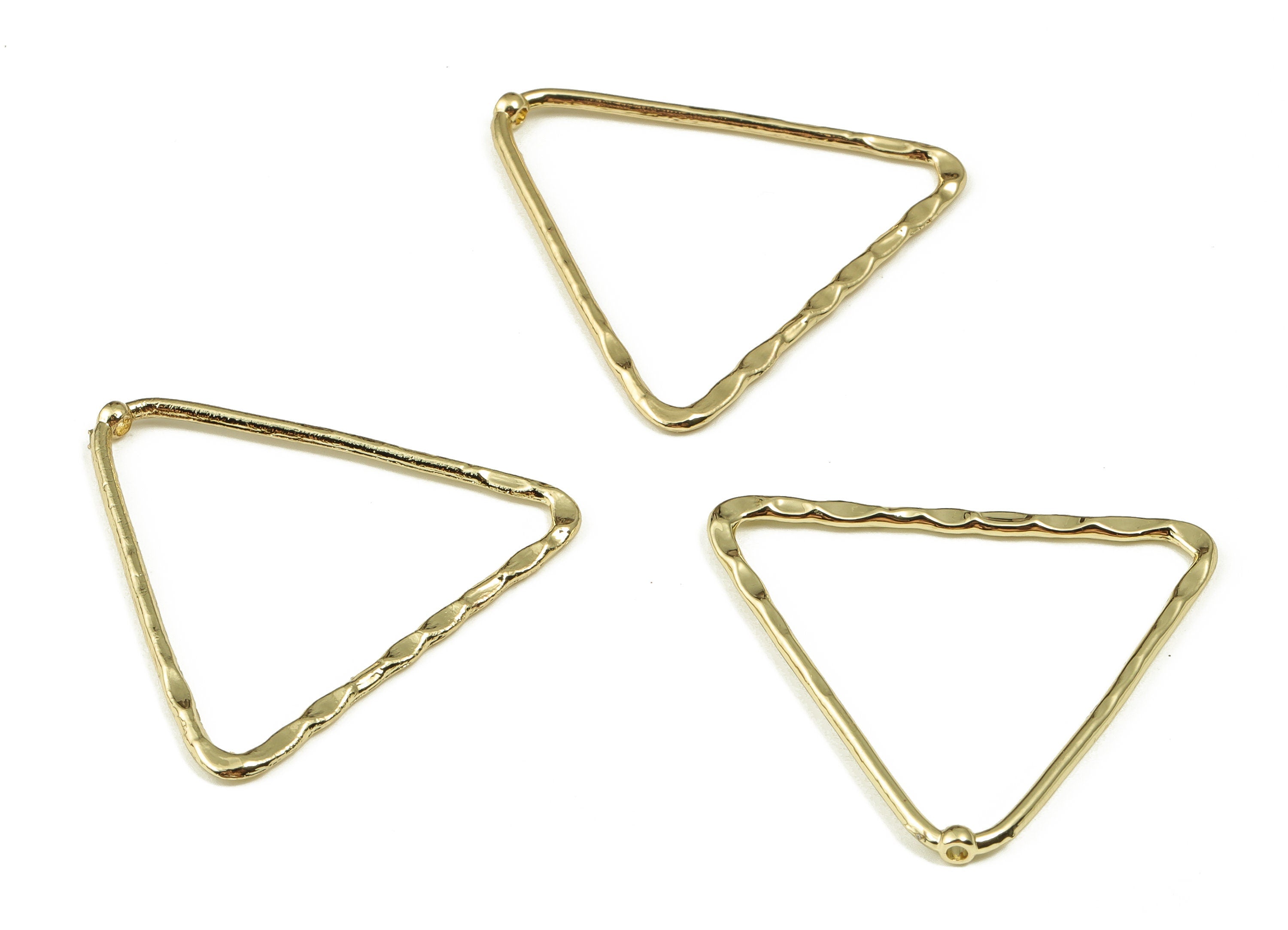 Alloy Triangle Earring Charm - Zinc Alloy Triangle Pendant Charm - Gold Tone Plated Alloy - Jewelry Making Supplies -35x33.83x1.63mm- ZZ1823 - DOMEDBAZAAR