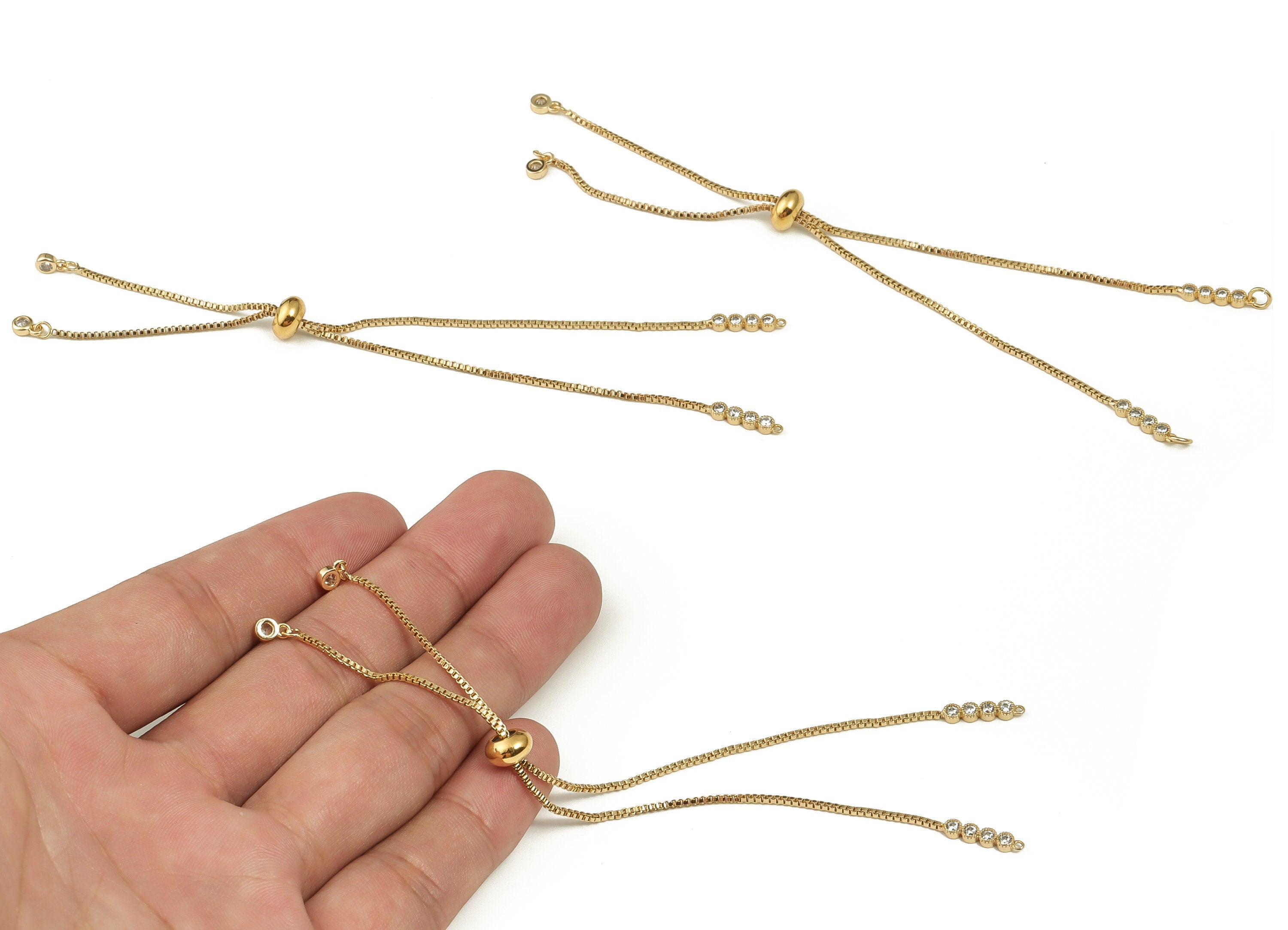 Brass Chain Tassel Earring- Gold Plated Brass Long Chain Earring - Statement Earrings - 18K Real Gold Plated Brass -132x7.55x7.4mm- RGP3655 - DOMEDBAZAAR