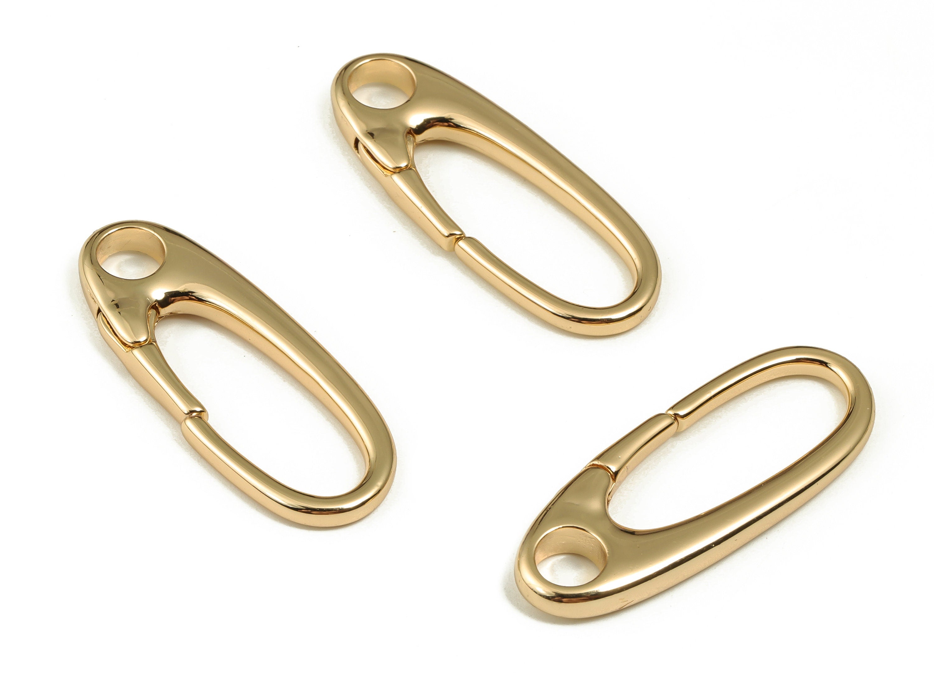 Brass Oval Clasp Earring Connector - Gold Oval Earring Charms - Gold Parrot Clasp - 18K Real Gold Plated Brass -31.86x12.61x3.13mm- RGP3975 - DOMEDBAZAAR