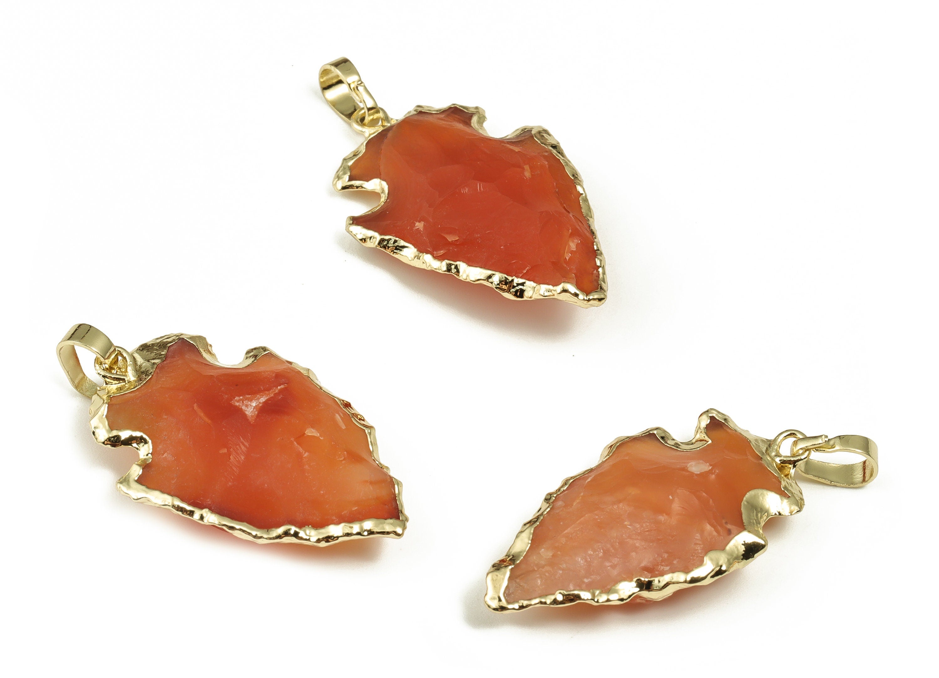 Natural Red Carnelian Charms - Arrow Shape Earring Charm - Onyx Jewelry Making - Gemstone Jewelry Pendant Charm -33.36x16.87x7.86mm- NS1391 - DOMEDBAZAAR