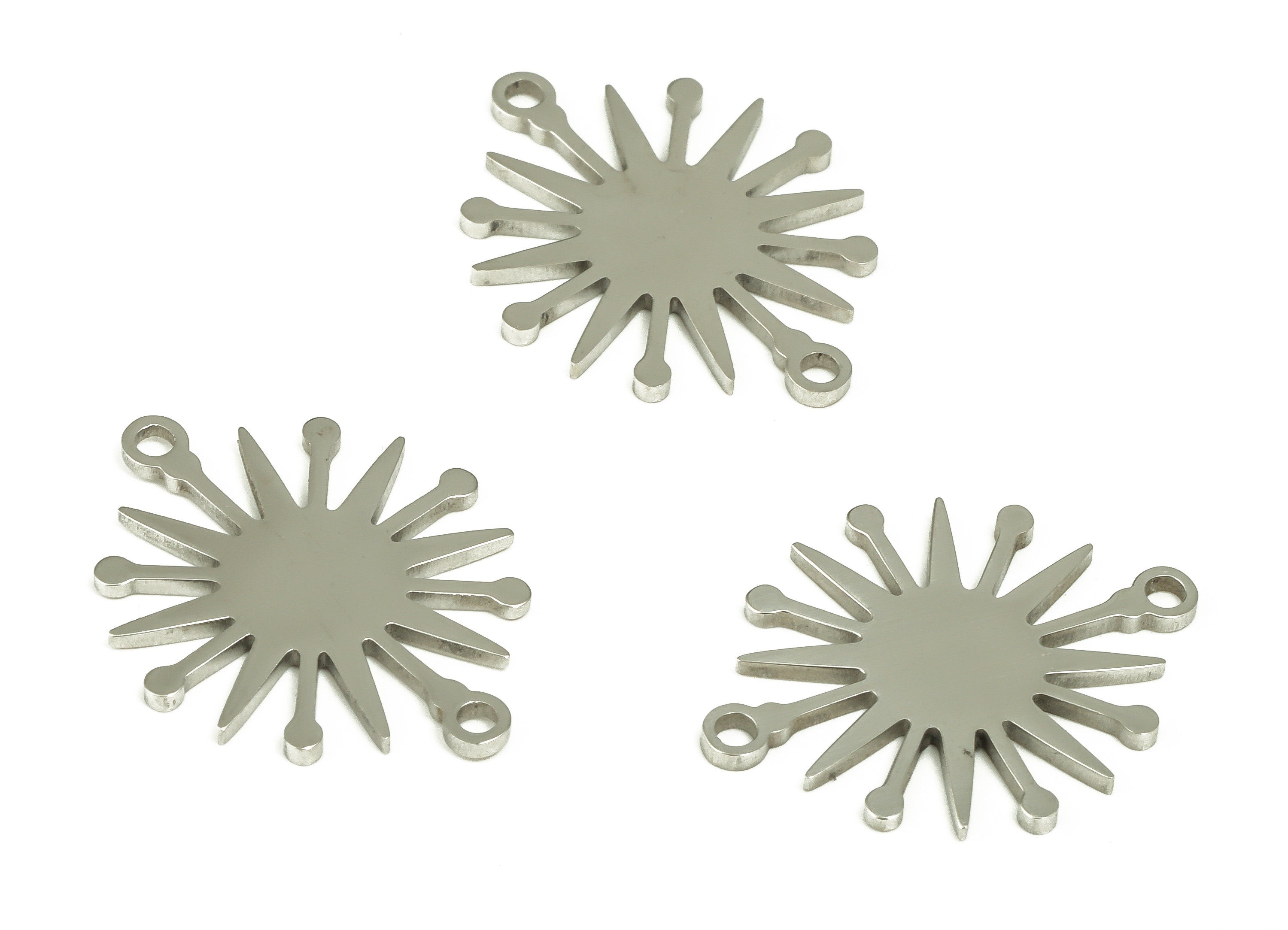 Stainless Steel Sun Connector - Stainless Steel Sun Earring Charms - Earring Findings - Jewelry Making Supplies - 19.73x15.86x0.9mm - SS1239 - DOMEDBAZAAR