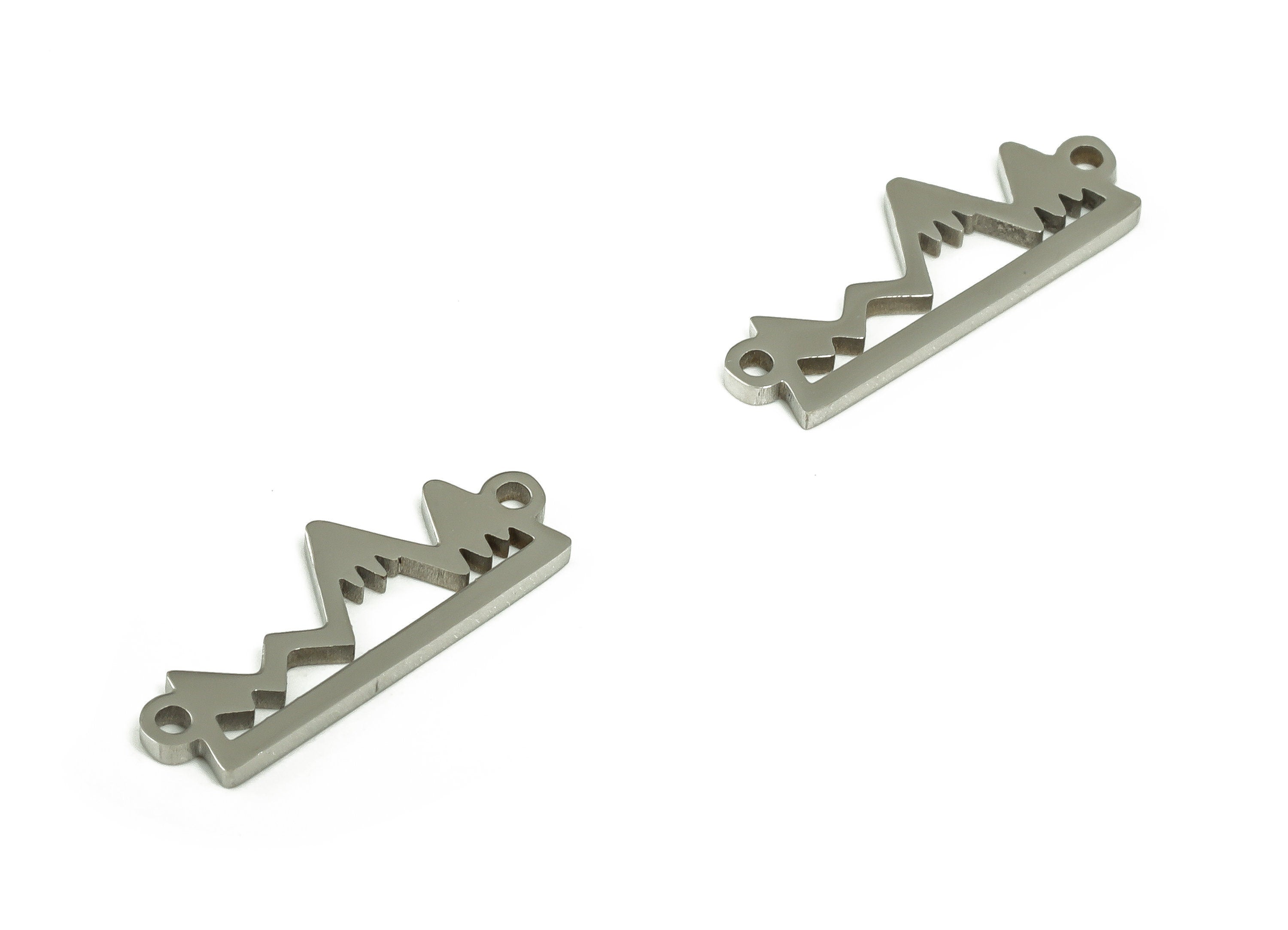 Stainless Steel Mountain Connector - Stainless Steel Mountain Necklace Charms - Earring Findings - Jewelry Supplies - 15.89x6x0.9mm - SS1238 - DOMEDBAZAAR