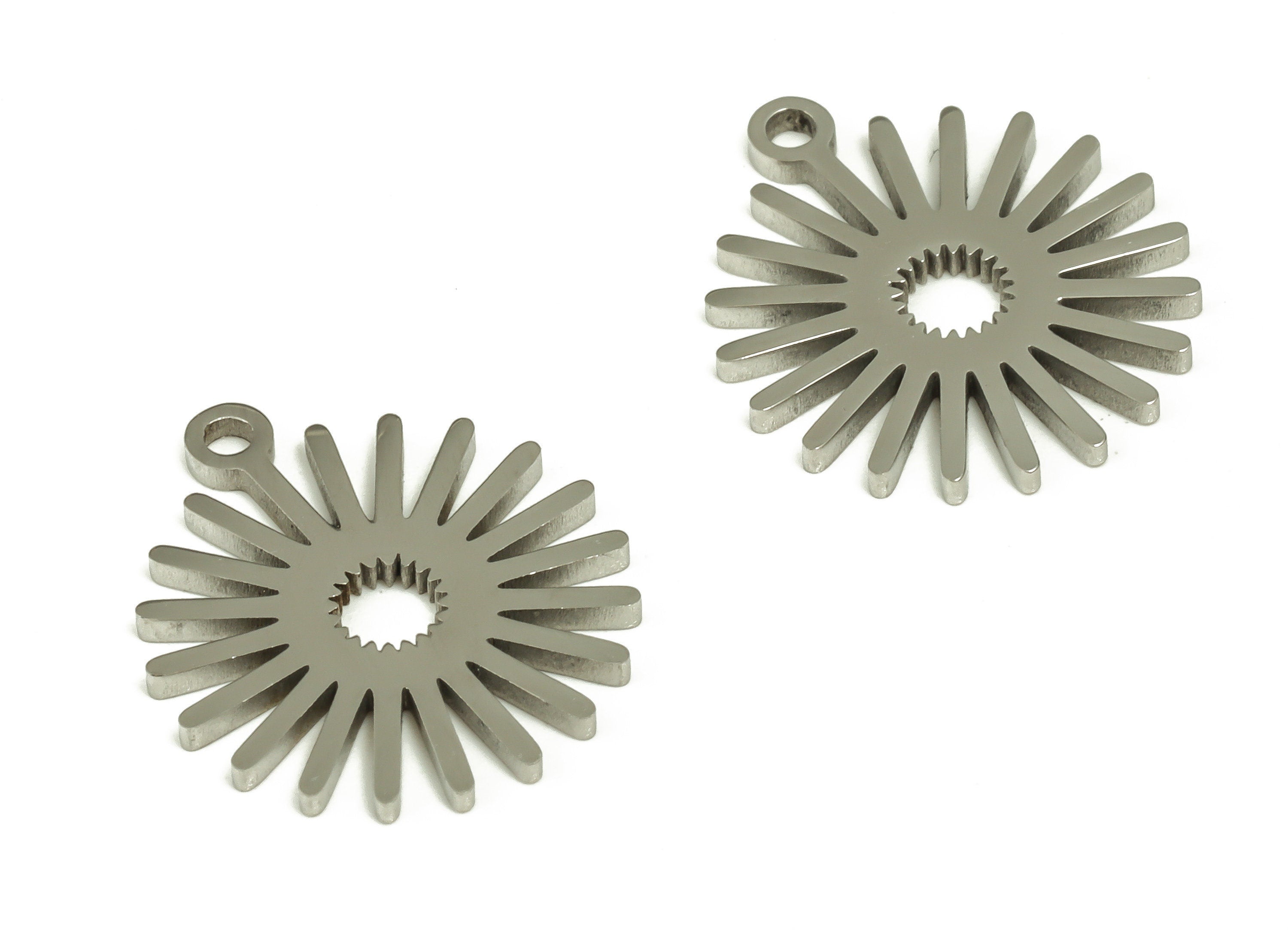 Stainless Steel Sun Earring Charms - Stainless Steel Sun Pendant - Earring Findings - Jewelry Making Supplies - 14.46x12.74x0.94mm - SS1240 - DOMEDBAZAAR