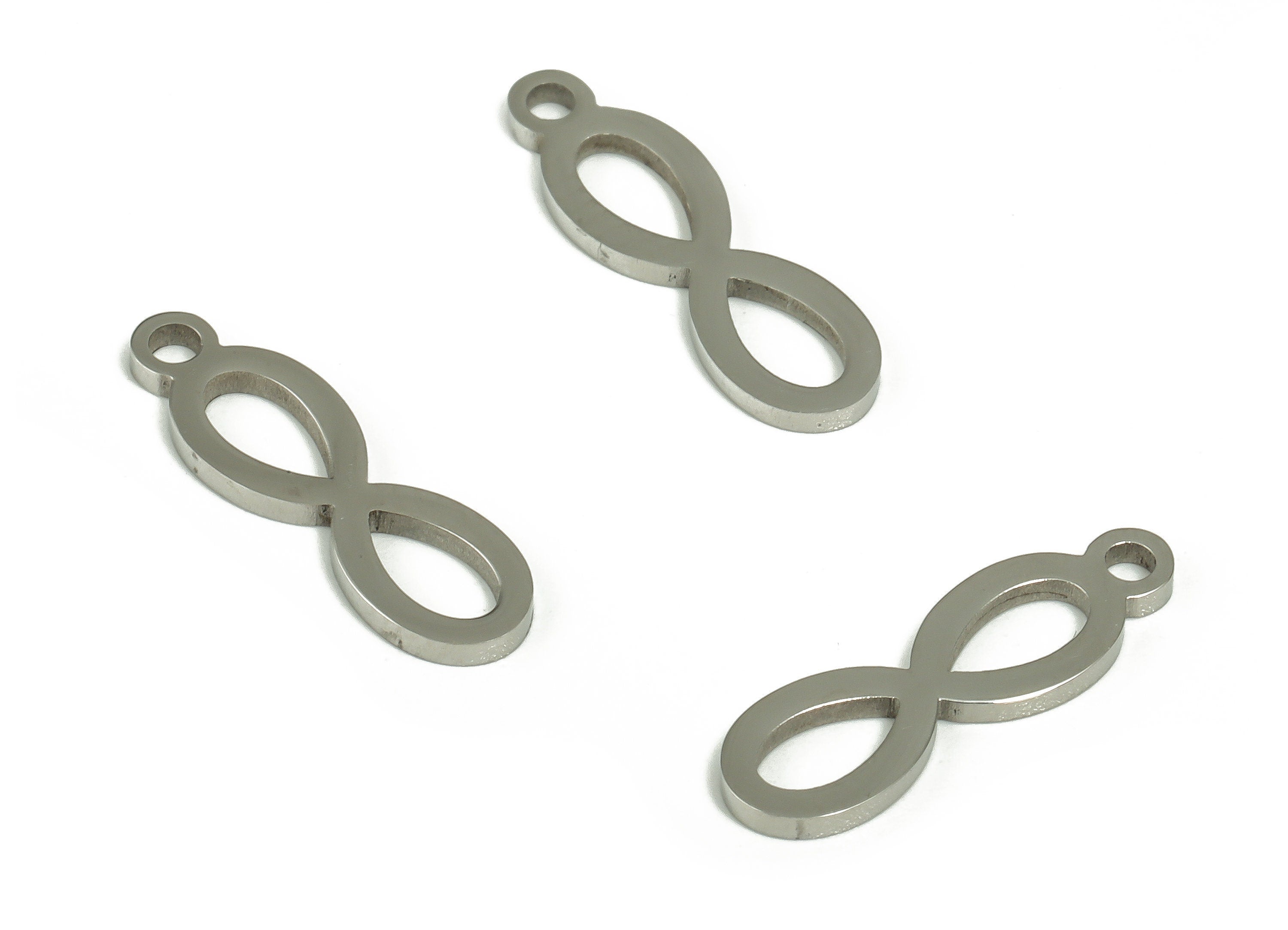 Stainless Steel Number 8 Earring Charms - Stainless Steel Number 8 Pendant - Earring Findings - Jewelry Supplies - 14.92x4.49x1mm - SS1218 - DOMEDBAZAAR