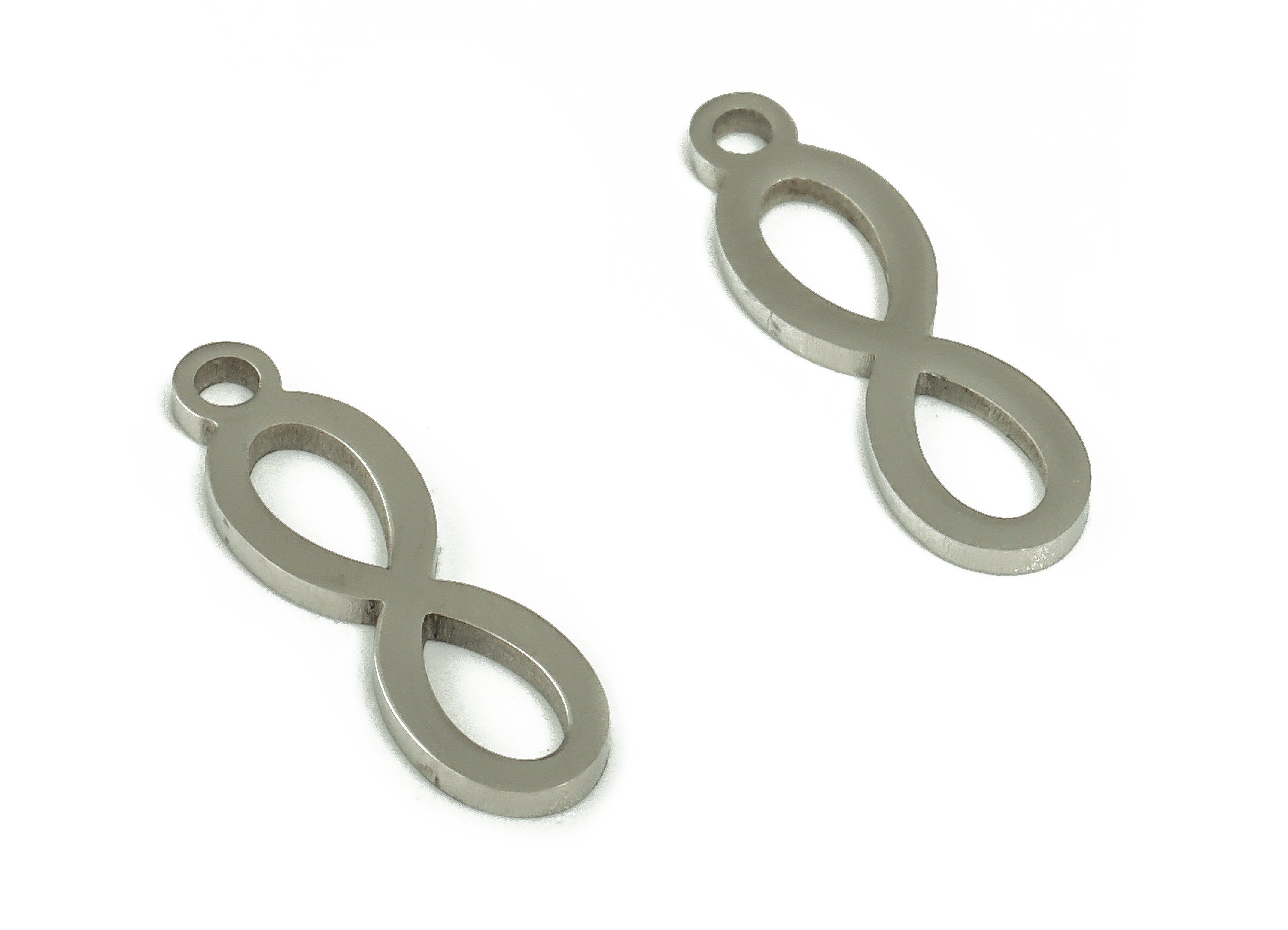 Stainless Steel Number 8 Earring Charms - Stainless Steel Number 8 Pendant - Earring Findings - Jewelry Supplies - 14.92x4.49x1mm - SS1218 - DOMEDBAZAAR