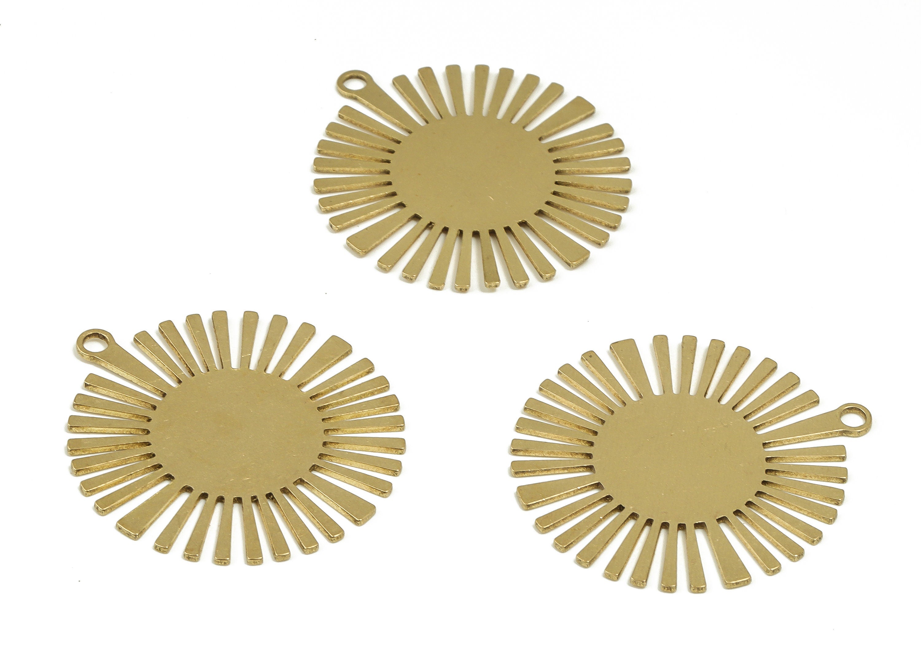 Brass Sun Charms – Sun Shaped Raw Brass Sun Pendant - Earring Charms - Earring Findings - DIY Jewelry Supplies - 33.29x29.98x0.75mm - PP4354 - DOMEDBAZAAR