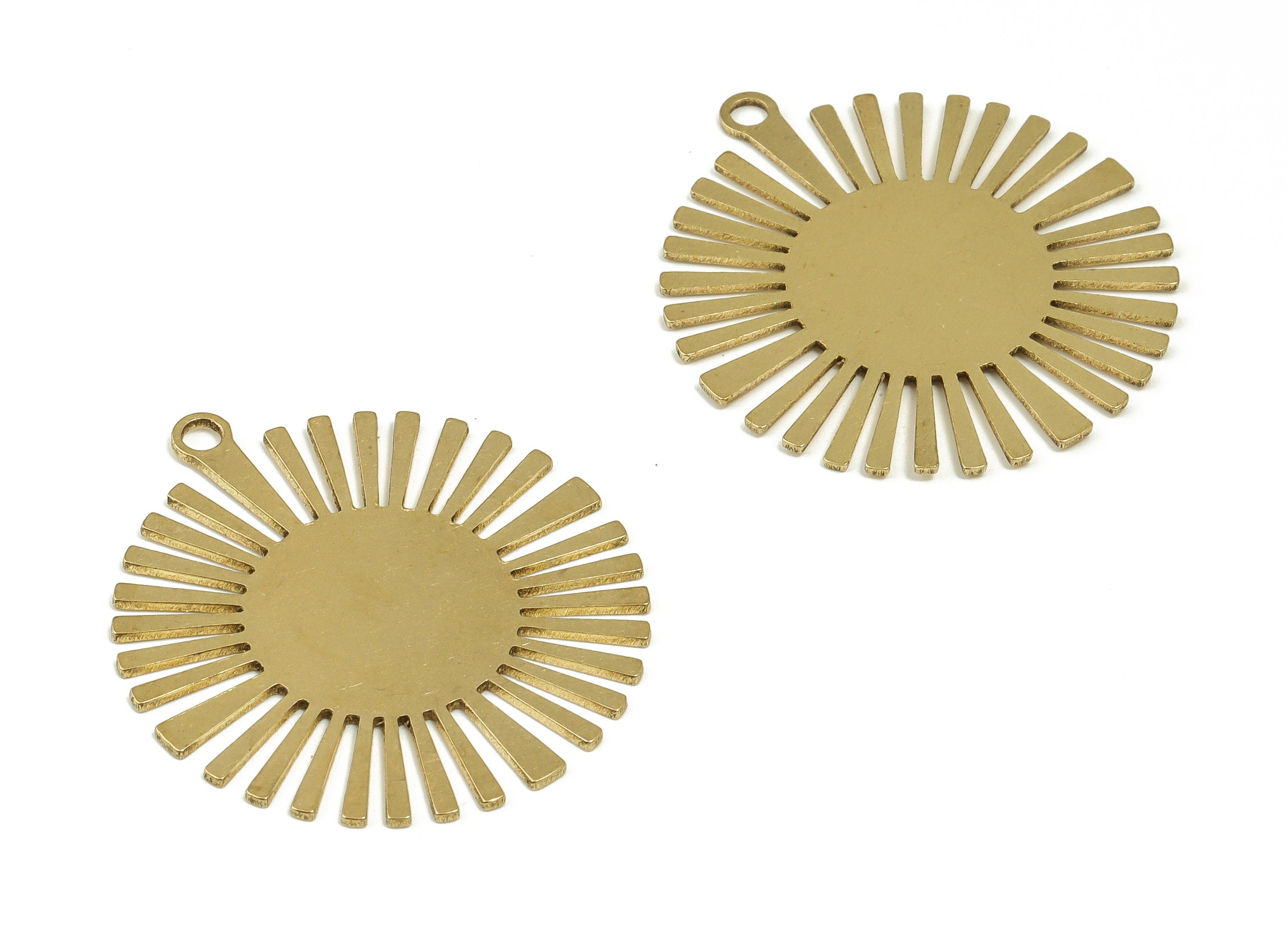 Brass Sun Charms – Sun Shaped Raw Brass Sun Pendant - Earring Charms - Earring Findings - DIY Jewelry Supplies - 33.29x29.98x0.75mm - PP4354 - DOMEDBAZAAR
