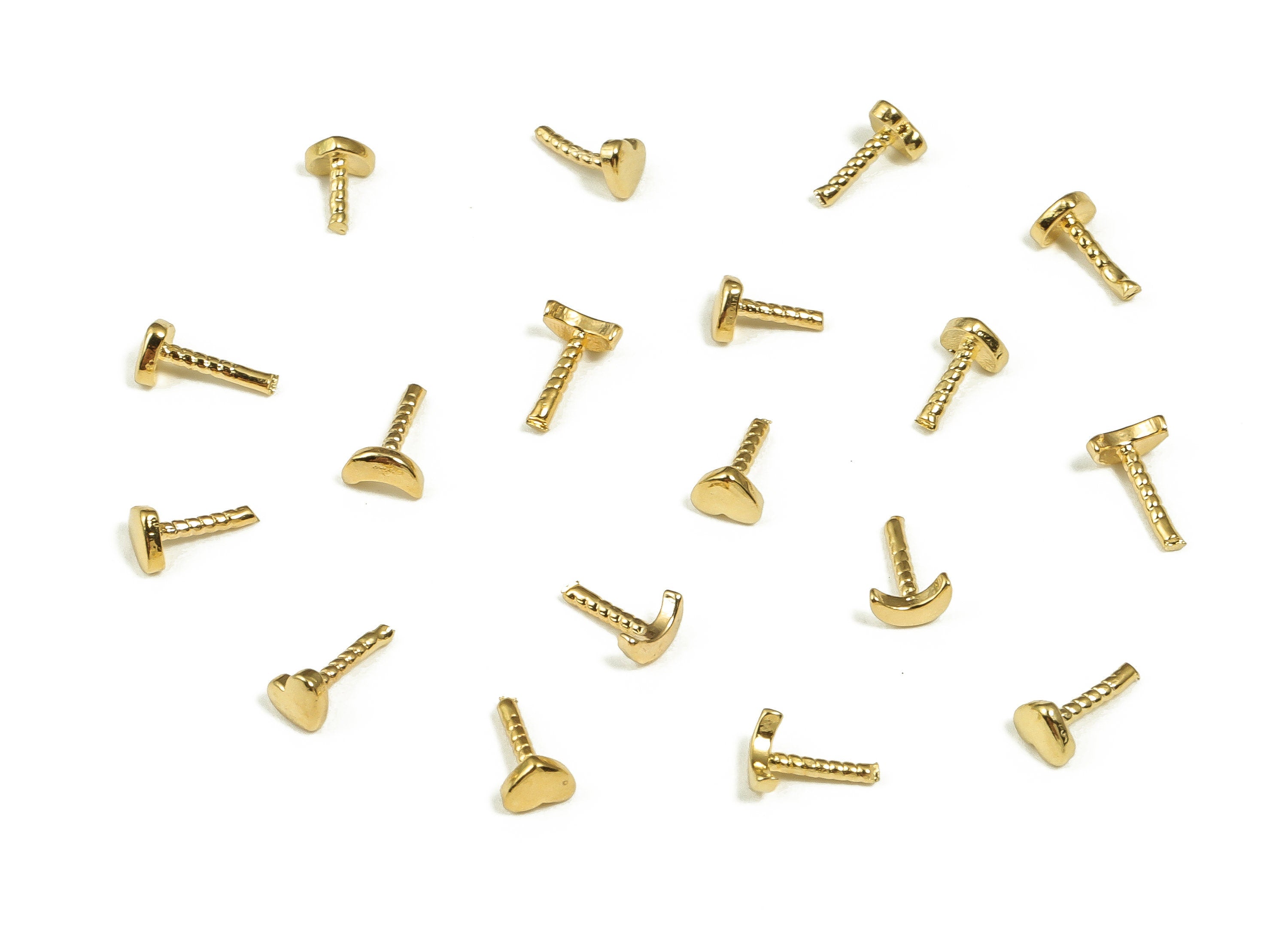 Brass Heart Bead Cap – Heart Cap for Jewelry Making Supplies – DIY Jewelry Findings – 18 K Real Gold Plated Brass – 5x3.12x1.01mm –RGP4046 - DOMEDBAZAAR