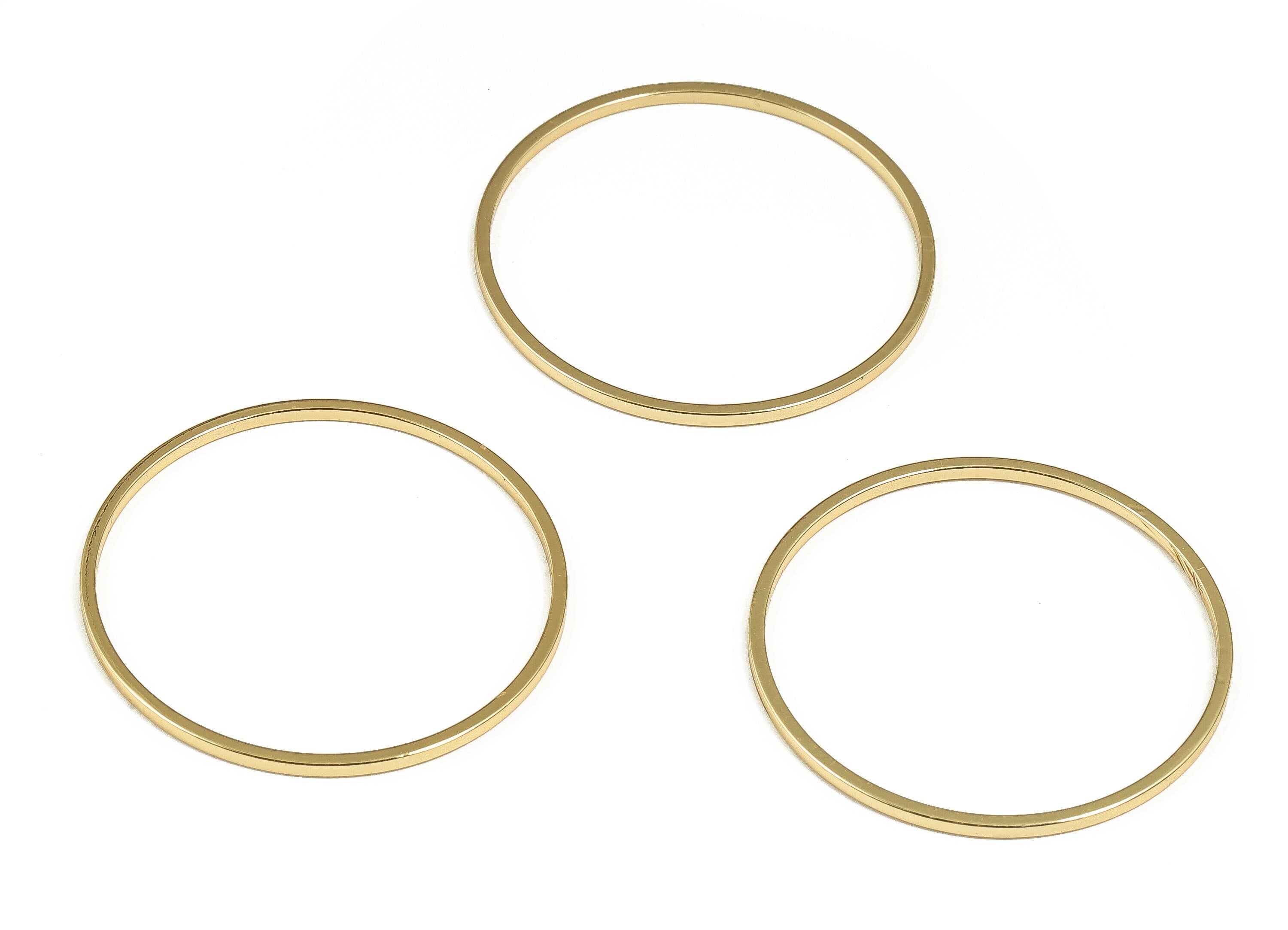 Brass ring Round Connector - Gold Round Links - Brass Circle Connector -18K Real Gold Plated Brass - Jewelry Supplies -28x1x1mm - RGP3310-28 - DOMEDBAZAAR