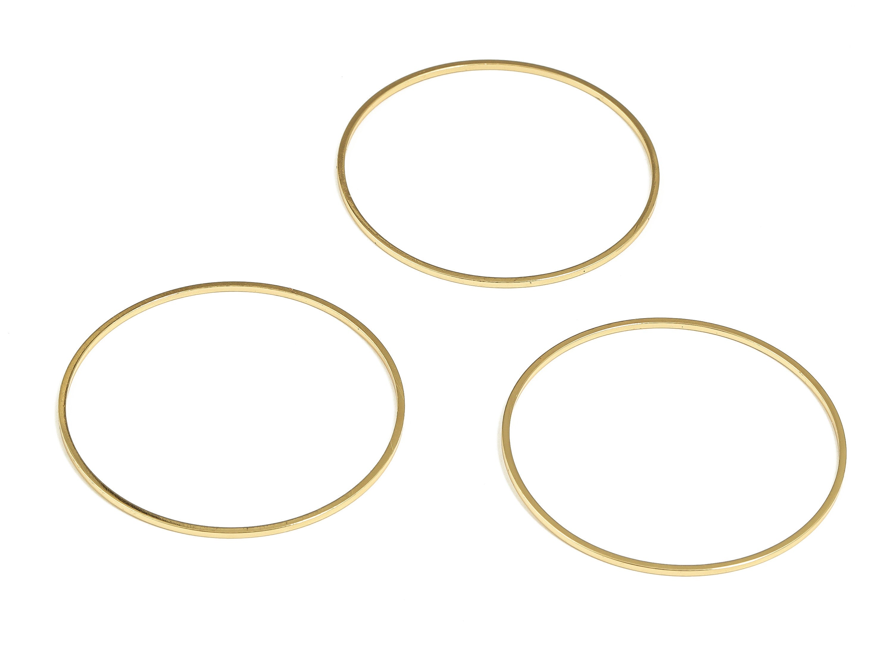 Brass Round Connector - Gold Round Links - Brass Circle Connector - 18K Real Gold Plated Brass - Jewelry Supplies - 40x0.8x0.8mm -RGP3313-40 - DOMEDBAZAAR