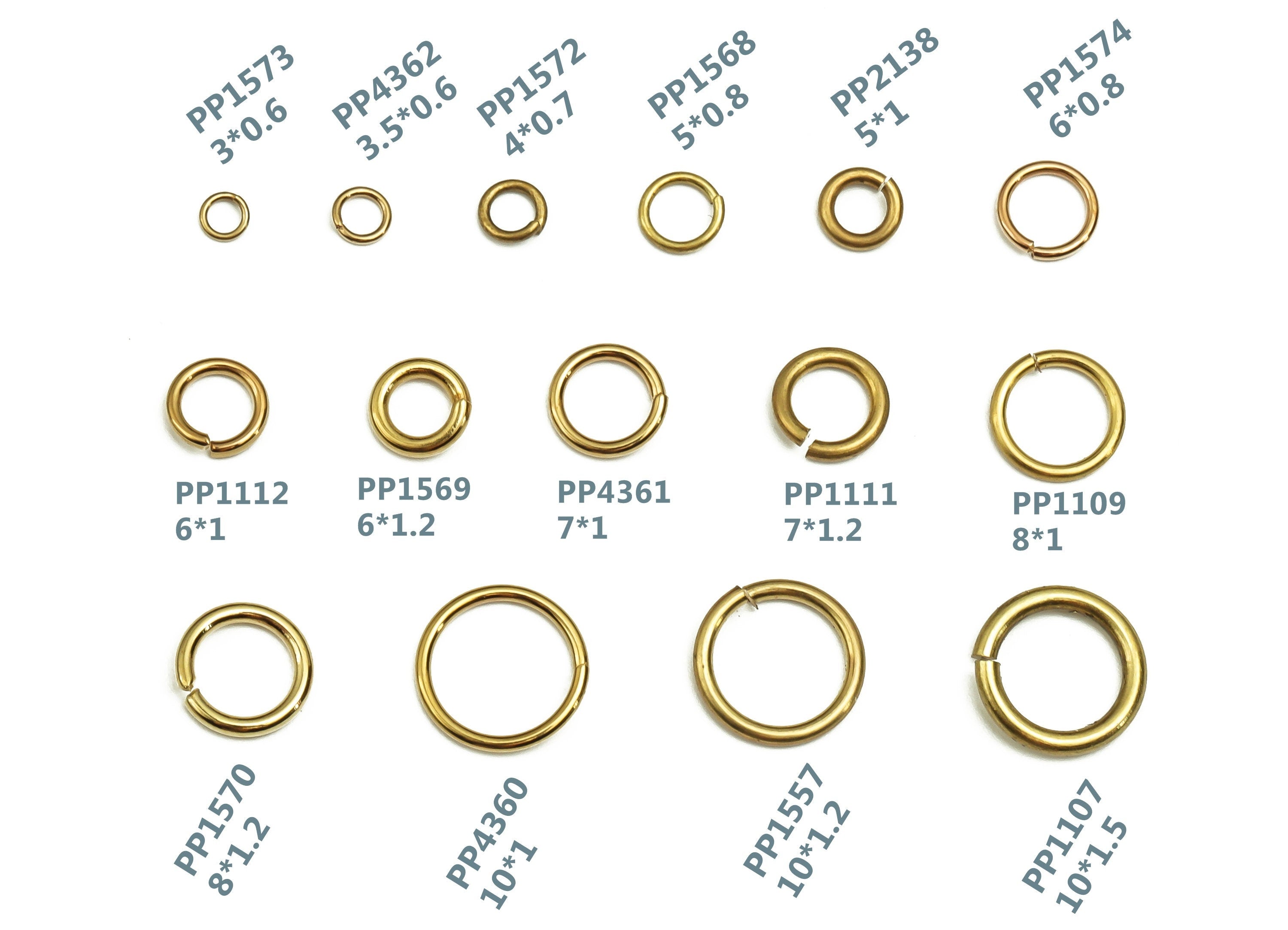 Brass Open Jump Rings - 7x1.2mm - Raw Brass - Open Jump Rings -  Raw Brass Jump Ring - Jewelry Making-  Jewelry Supplies -  PP1111 - DOMEDBAZAAR
