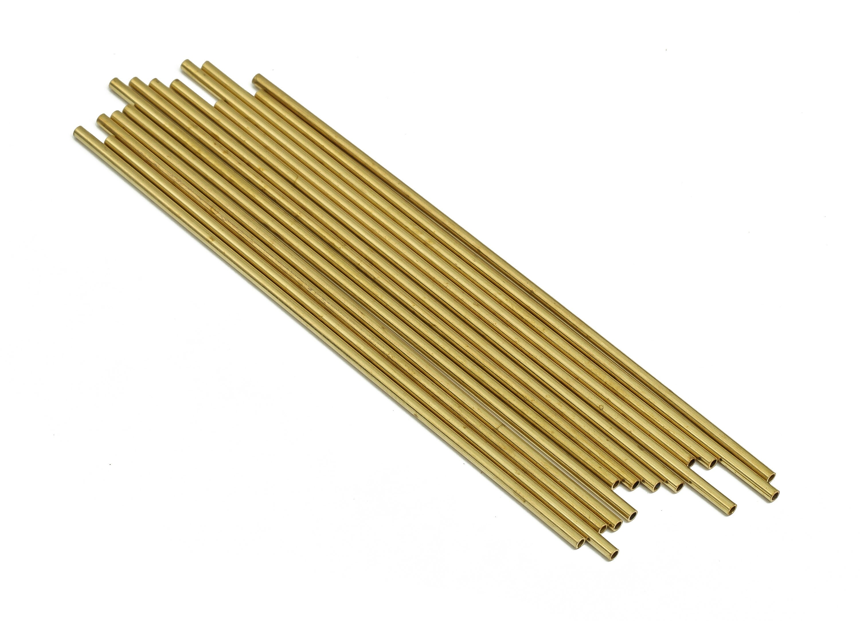 Round Brass Himmeli Tubes - Raw Brass Himmeli DIY Tube Beads - Circle Pipes for Geometric Shapes - For Air Plants -1.5x0.2x80mm- PP4567-80 - DOMEDBAZAAR
