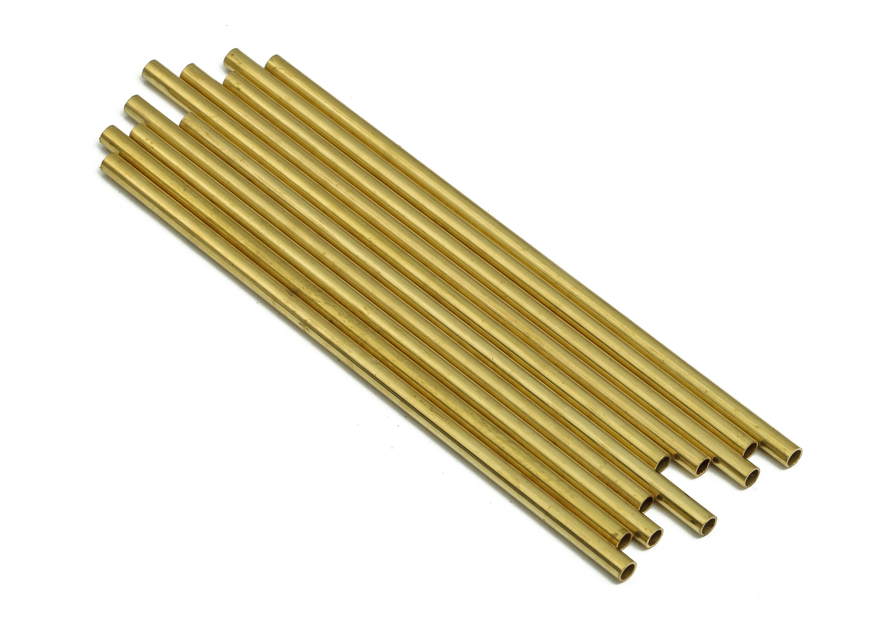 Round Brass Himmeli Tubes - Raw Brass Himmeli DIY Tube Beads - Circle Pipes for Geometric Shapes - For Air Plants -2x0.2x60mm- PP4568-60 - DOMEDBAZAAR