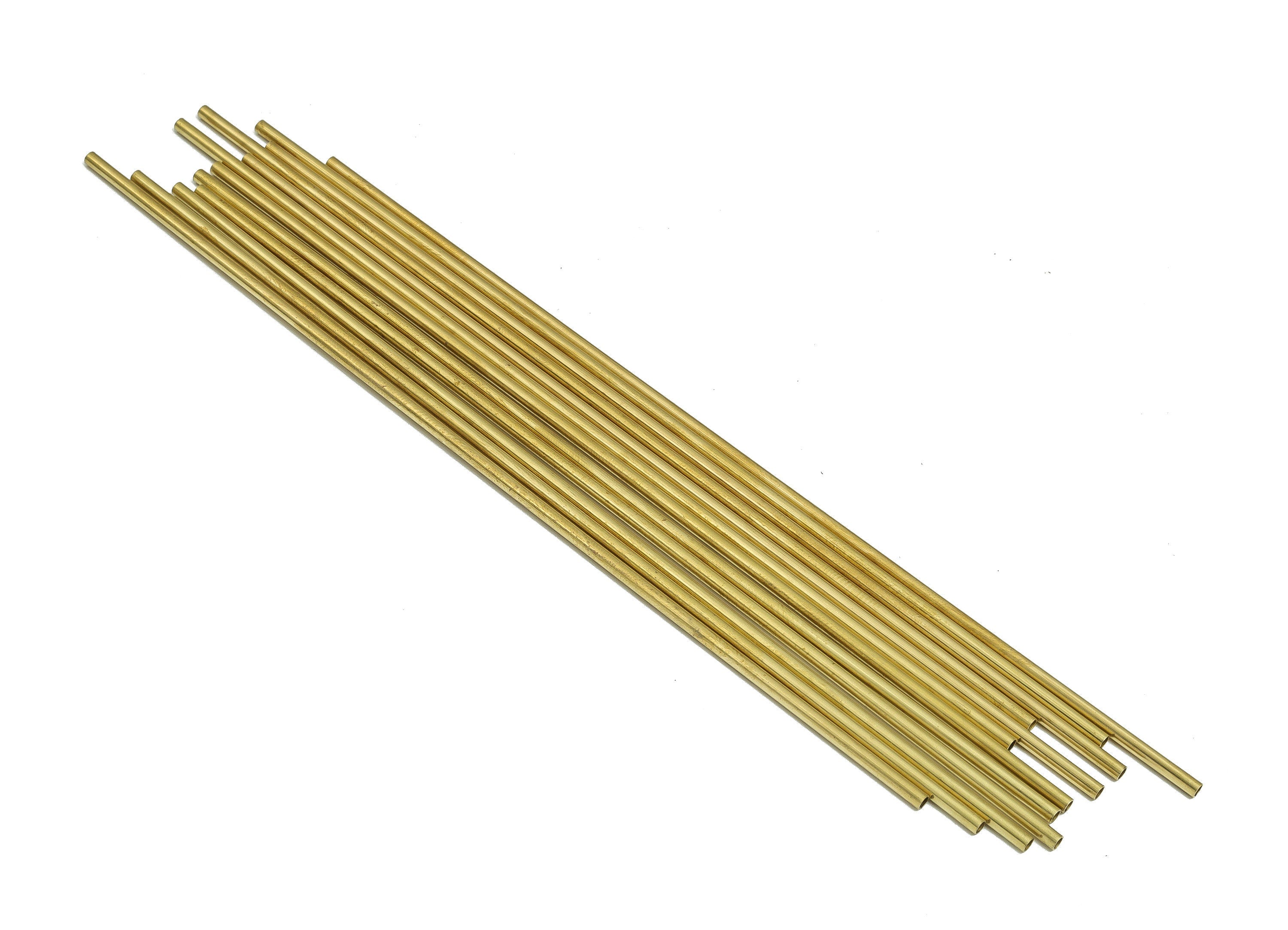 Round Brass Himmeli Tubes - Raw Brass Himmeli DIY Tube Beads - Circle Pipes for Geometric Shapes - For Air Plants -2x0.2x140mm- PP4568-140 - DOMEDBAZAAR