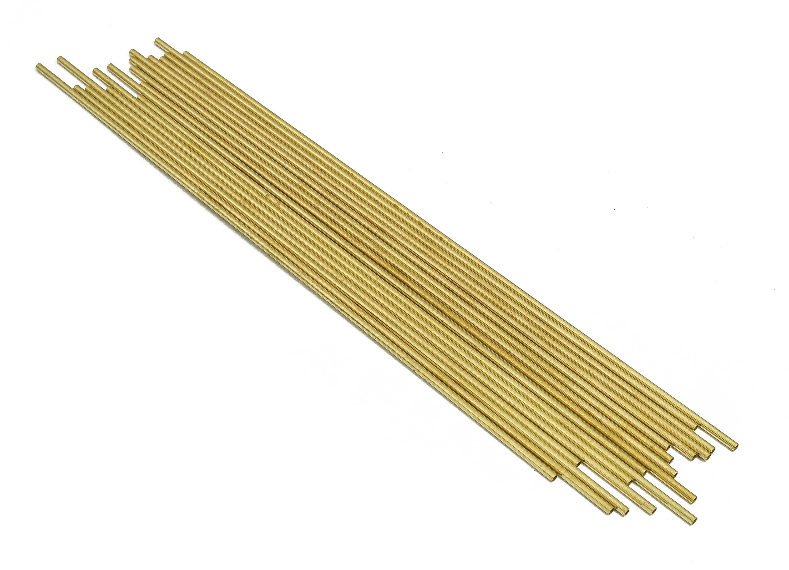 Round Brass Himmeli Tubes - Raw Brass Himmeli DIY Tube Beads - Circle Pipes for Geometric Shapes - For Air Plants -2x0.2x180mm- PP4568-180 - DOMEDBAZAAR