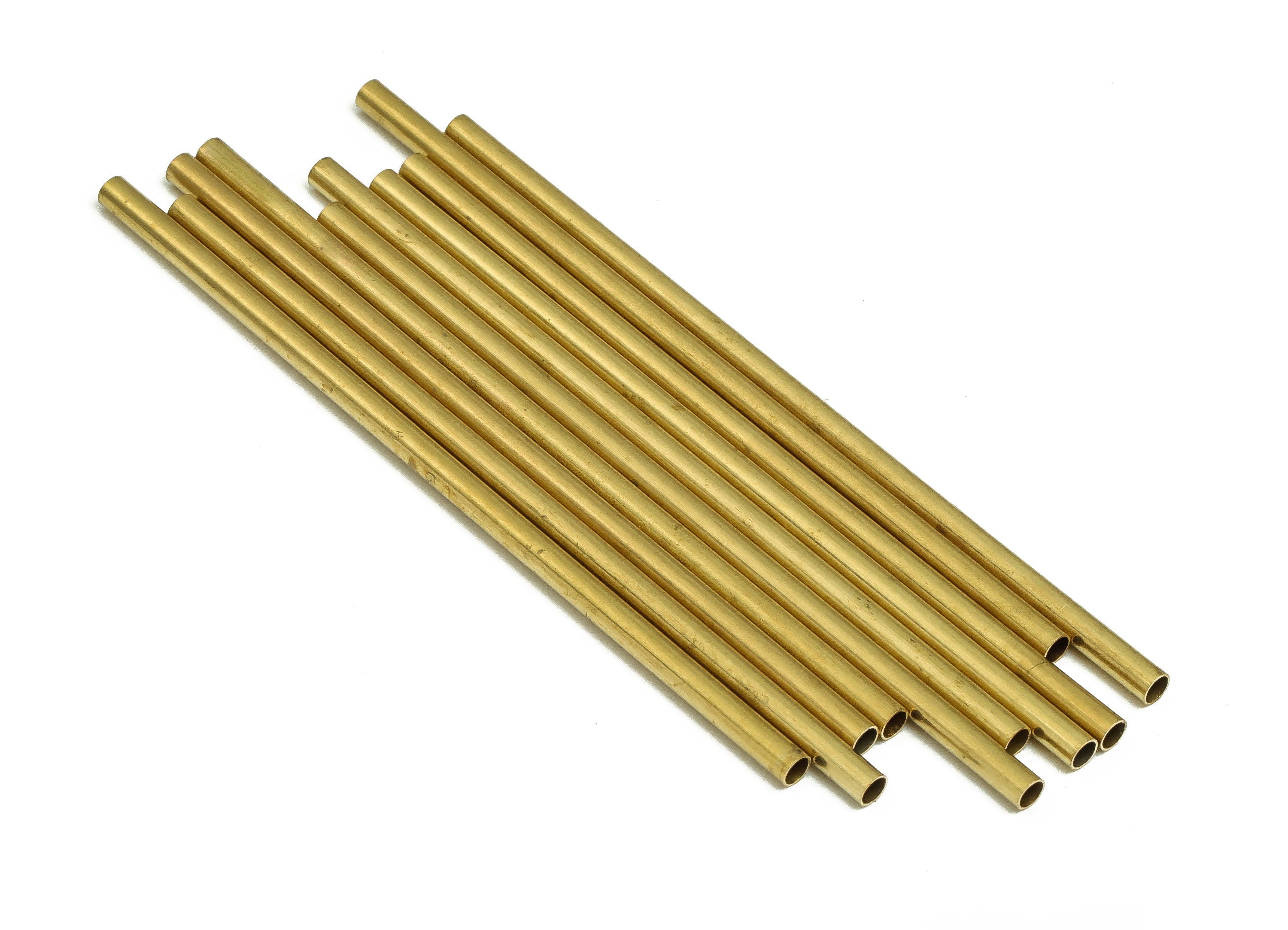 Round Brass Himmeli Tubes - Raw Brass Himmeli DIY Tube Beads - Circle Pipes for Geometric Shapes - For Air Plants -2.5x0.2x70mm- PP4569-70 - DOMEDBAZAAR