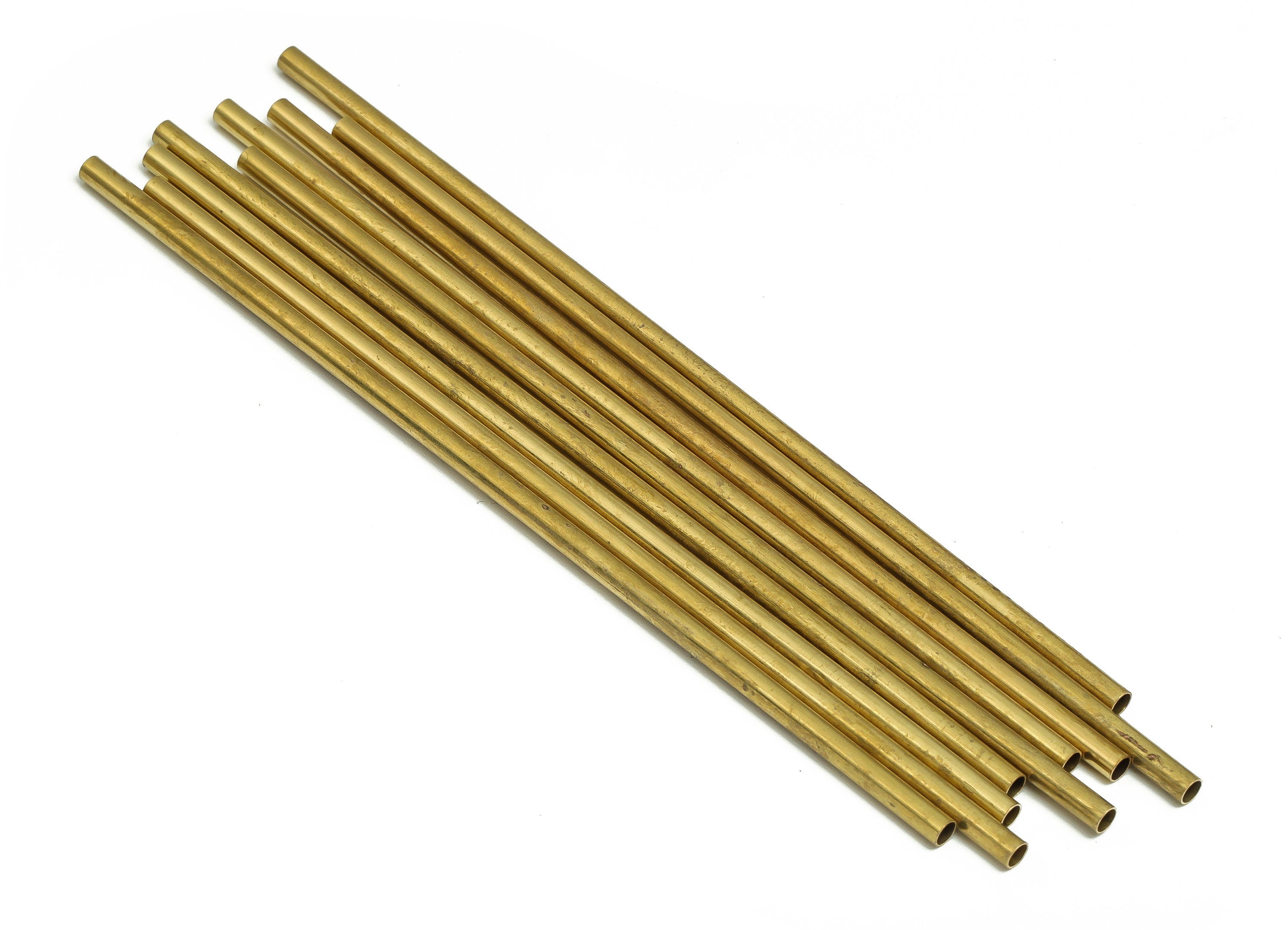 Round Brass Himmeli Tubes - Raw Brass Himmeli DIY Tube Beads - Circle Pipes for Geometric Shapes - For Air Plants -2.5x0.2x100mm- PP4569-100 - DOMEDBAZAAR