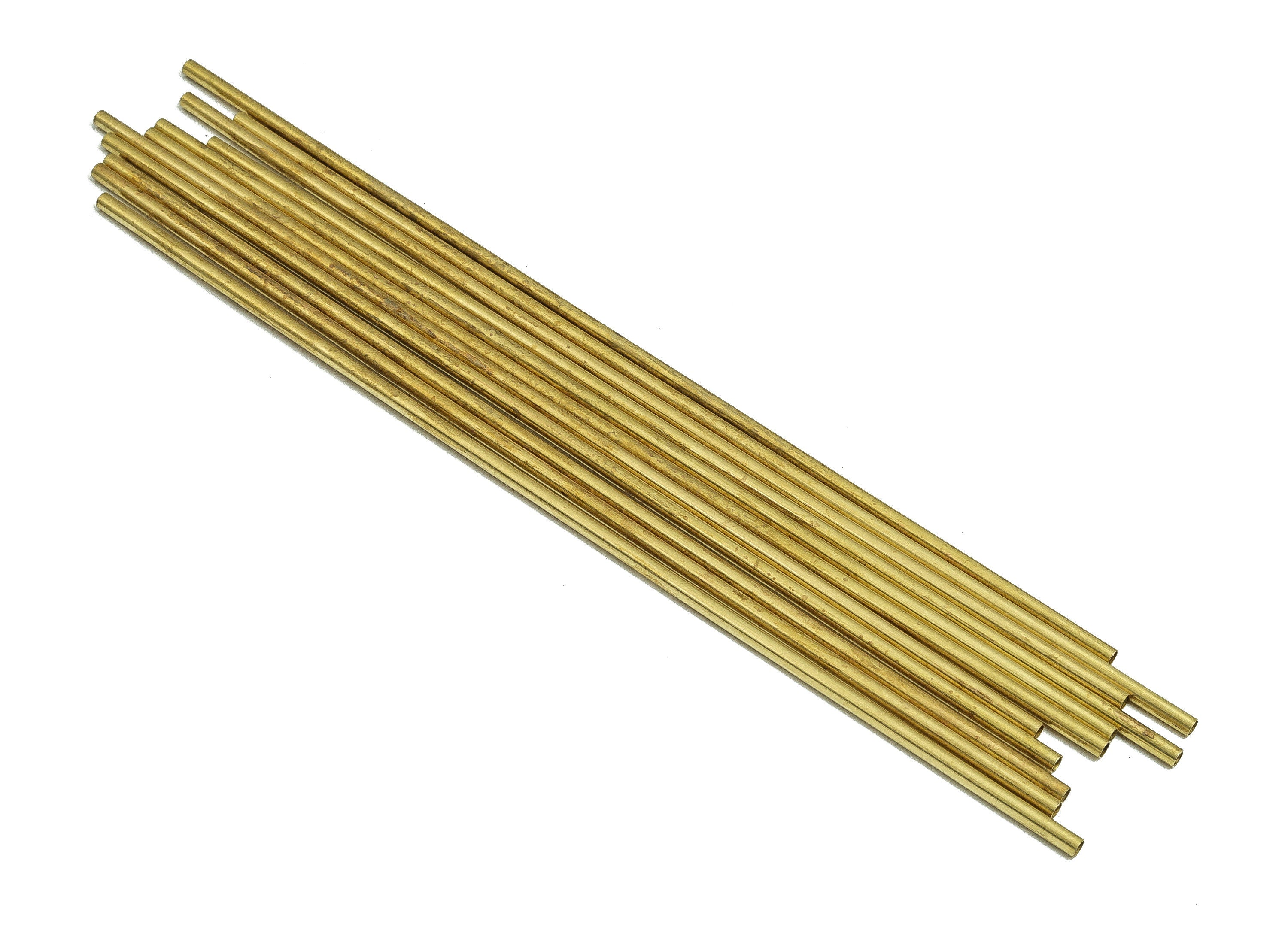 Round Brass Himmeli Tubes - Raw Brass Himmeli DIY Tube Beads - Circle Pipes for Geometric Shapes - For Air Plants -2.5x0.2x160mm- PP4569-160 - DOMEDBAZAAR