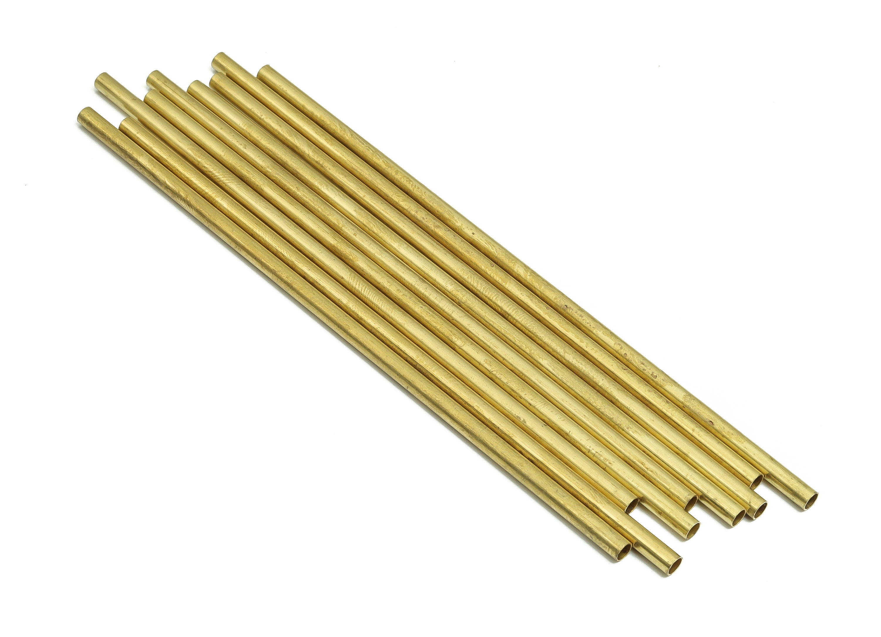 Round Brass Himmeli Tubes - Raw Brass Himmeli DIY Tube Beads - Circle Pipes for Geometric Shapes - For Air Plants -3x0.2x110mm- PP4570-110 - DOMEDBAZAAR