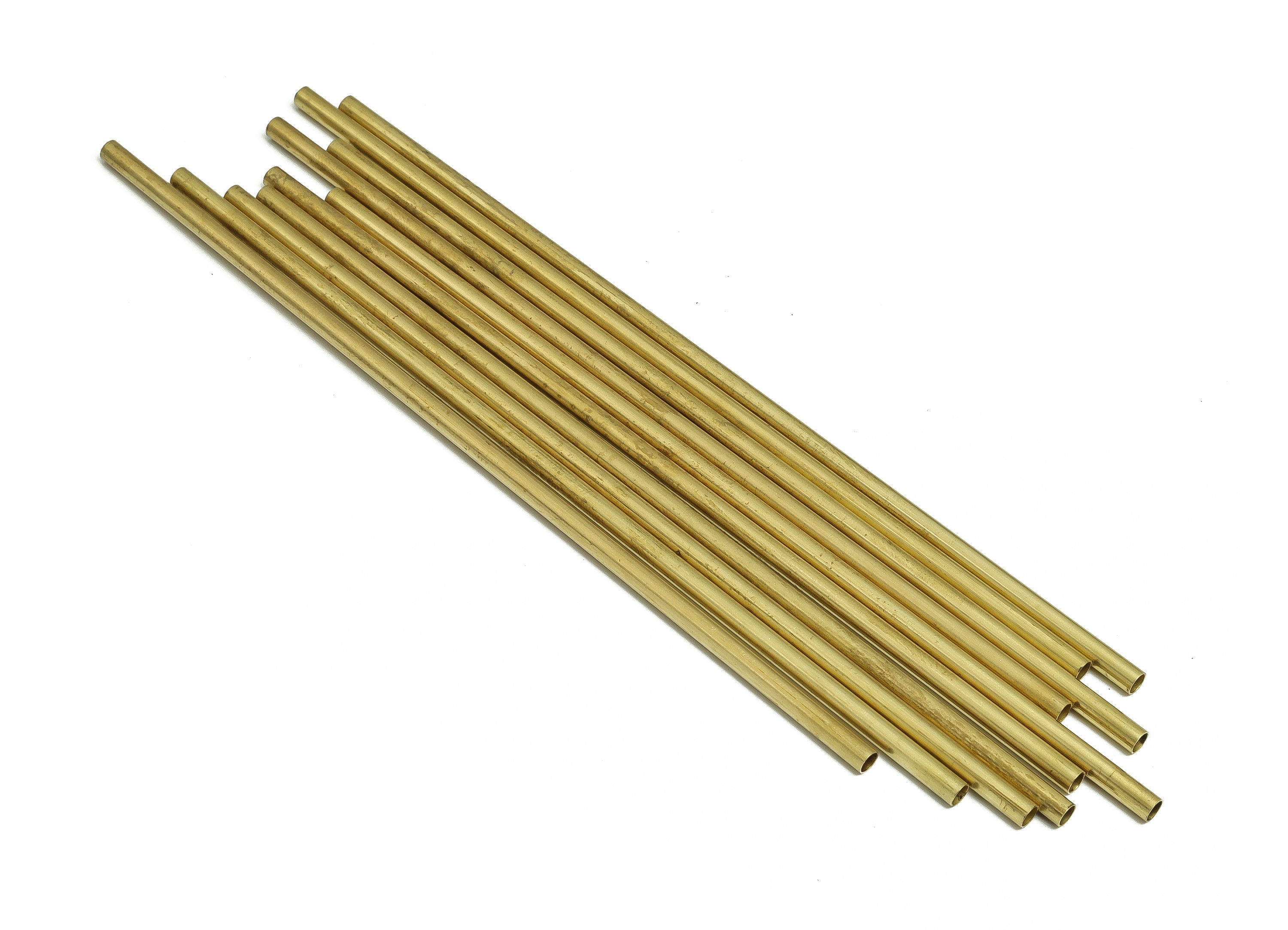 Round Brass Himmeli Tubes - Raw Brass Himmeli DIY Tube Beads - Circle Pipes for Geometric Shapes - For Air Plants -3x0.2x130mm- PP4570-130 - DOMEDBAZAAR