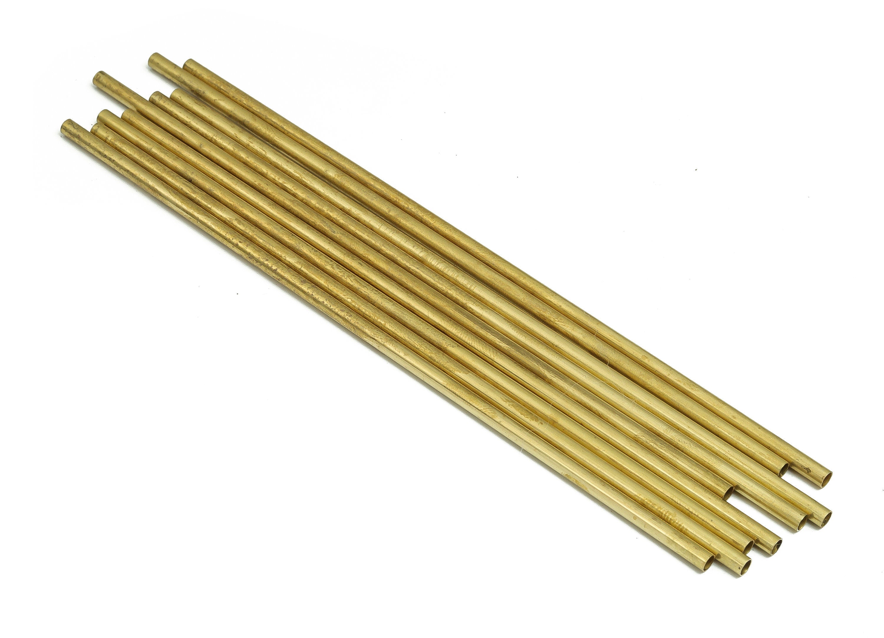 Round Brass Himmeli Tubes - Raw Brass Himmeli DIY Tube Beads - Circle Pipes for Geometric Shapes - For Air Plants -3x0.2x140mm- PP4570-140 - DOMEDBAZAAR