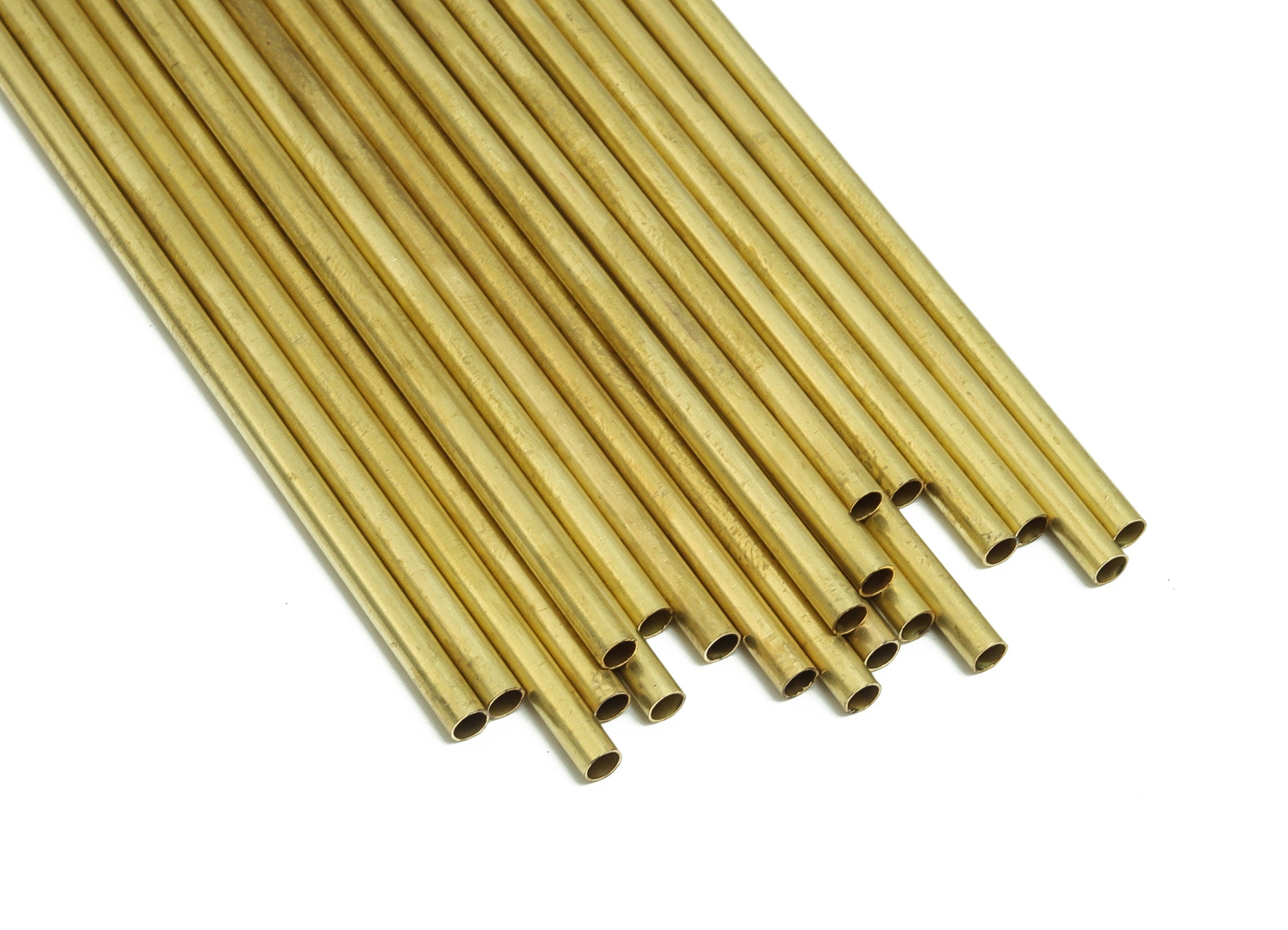Round Brass Himmeli Tubes - Raw Brass Himmeli DIY Tube Beads - Circle Pipes for Geometric Shapes - For Air Plants -3x0.2x170mm- PP4570-170 - DOMEDBAZAAR