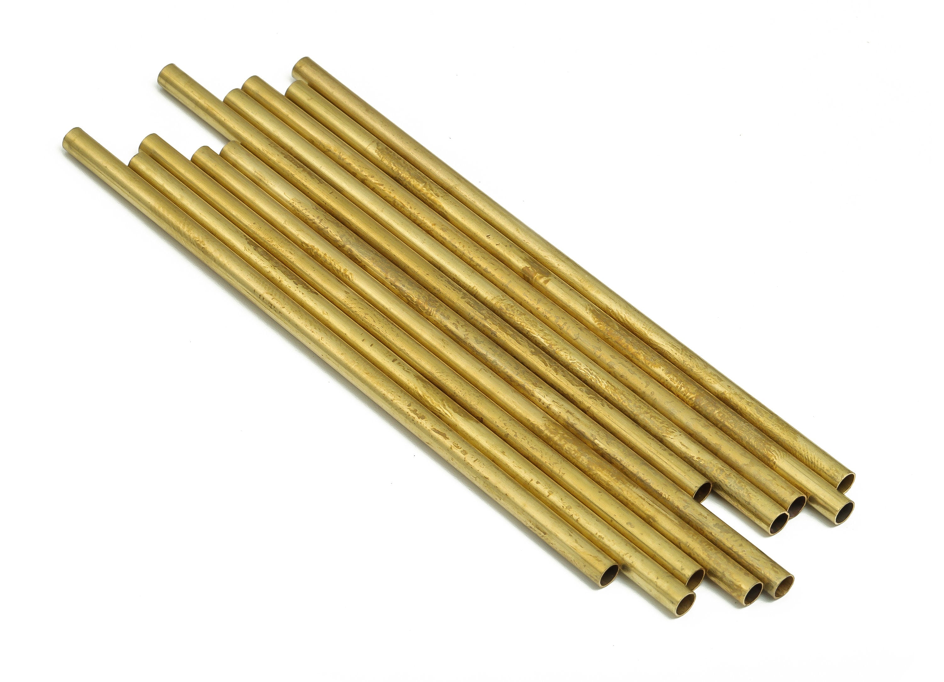 Round Brass Himmeli Tubes - Raw Brass Himmeli DIY Tube Beads - Circle Pipes for Geometric Shapes - For Air Plants -3.5x0.2x100mm- PP4571-100 - DOMEDBAZAAR