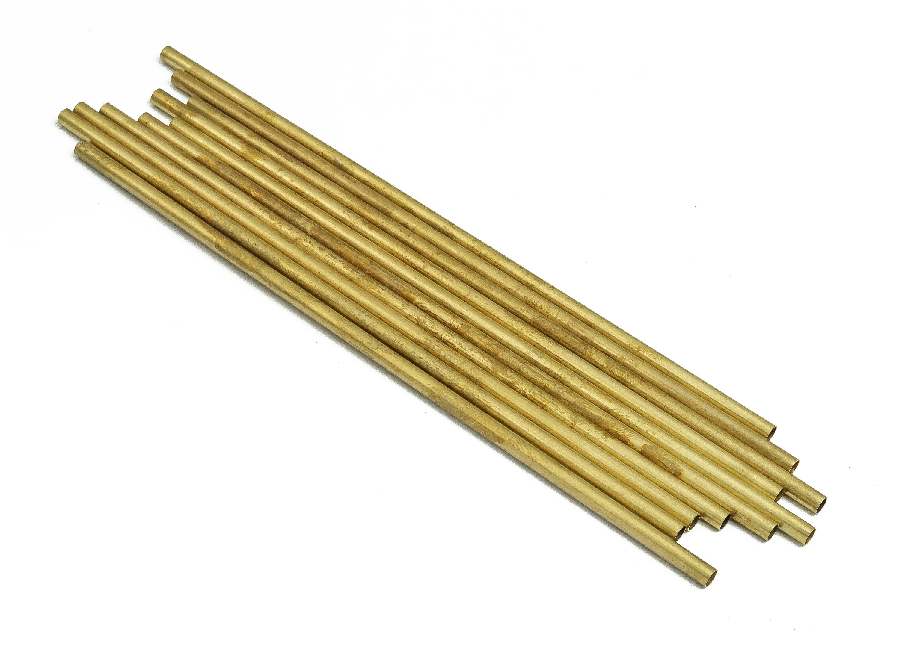 Round Brass Himmeli Tubes - Raw Brass Himmeli DIY Tube Beads - Circle Pipes for Geometric Shapes - For Air Plants -3.5x0.2x150mm- PP4571-150 - DOMEDBAZAAR