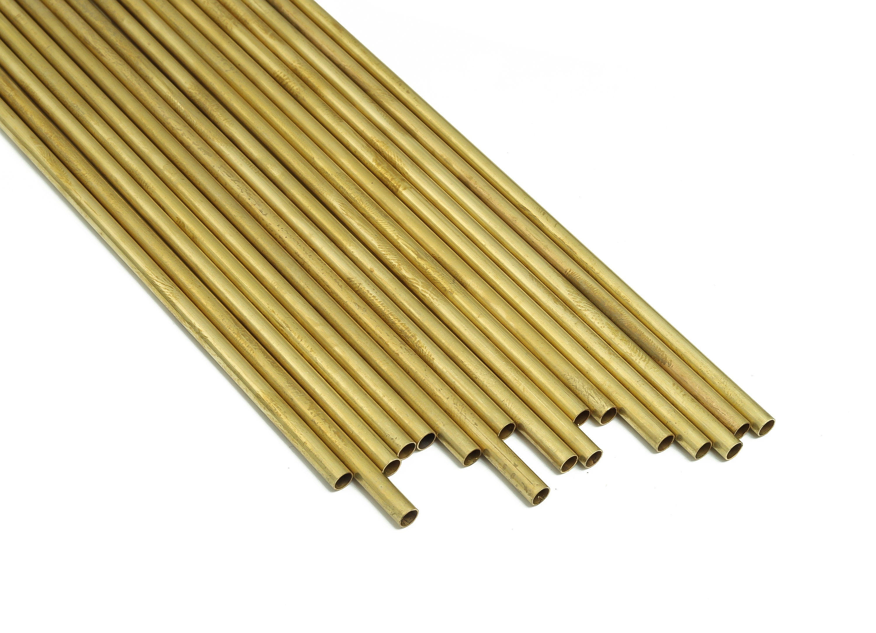 Round Brass Himmeli Tubes - Raw Brass Himmeli DIY Tube Beads - Circle Pipes for Geometric Shapes - For Air Plants -3.5x0.2x200mm- PP4571-200 - DOMEDBAZAAR