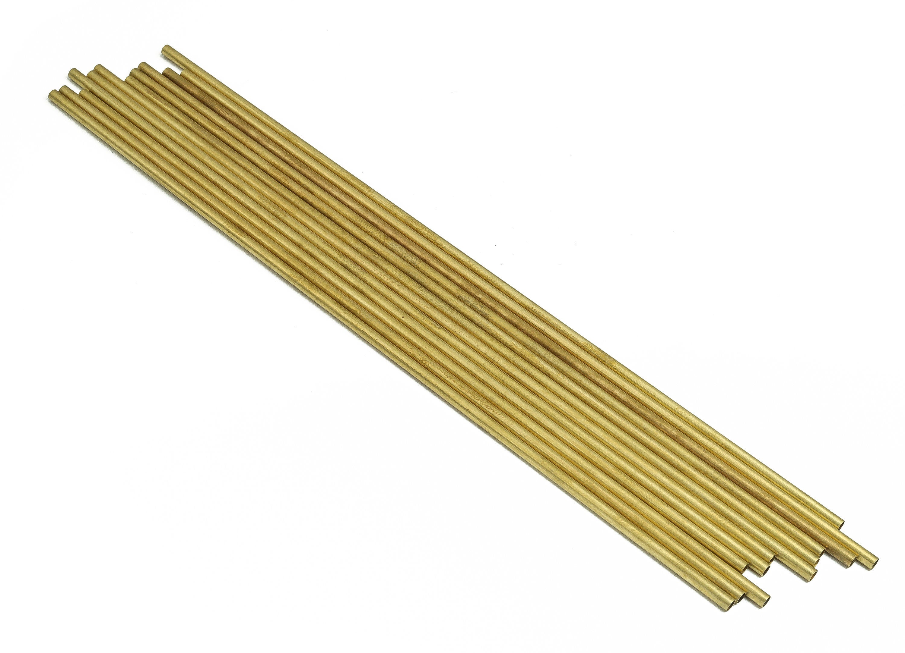 Round Brass Himmeli Tubes - Raw Brass Himmeli DIY Tube Beads - Circle Pipes for Geometric Shapes - For Air Plants -3.5x0.2x250mm- PP4571-250 - DOMEDBAZAAR