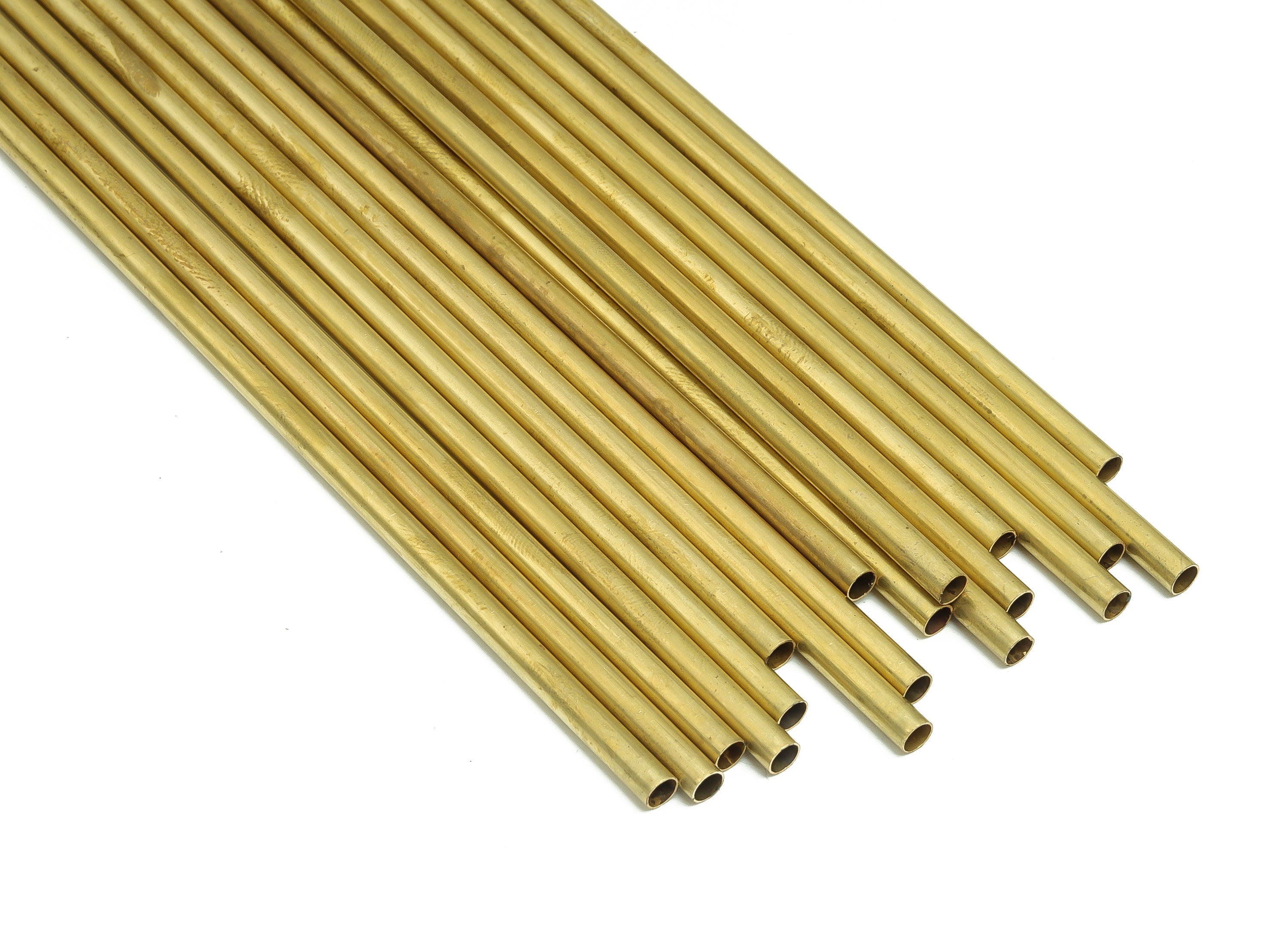 Round Brass Himmeli Tubes - Raw Brass Himmeli DIY Tube Beads - Circle Pipes for Geometric Shapes - For Air Plants -3.5x0.2x250mm- PP4571-250 - DOMEDBAZAAR