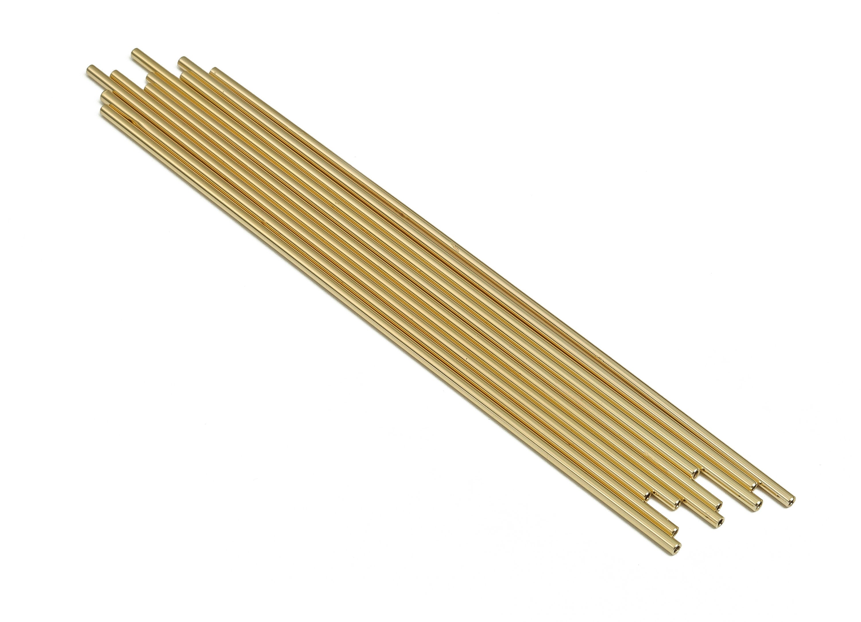 Brass Himmeli Tubes - Brass Himmeli DIY Tube Beads - Geometric Shapes - For Plants - 18k Real Gold Plated Brass -1.5x0.2x100mm-RGP4047-100 - DOMEDBAZAAR