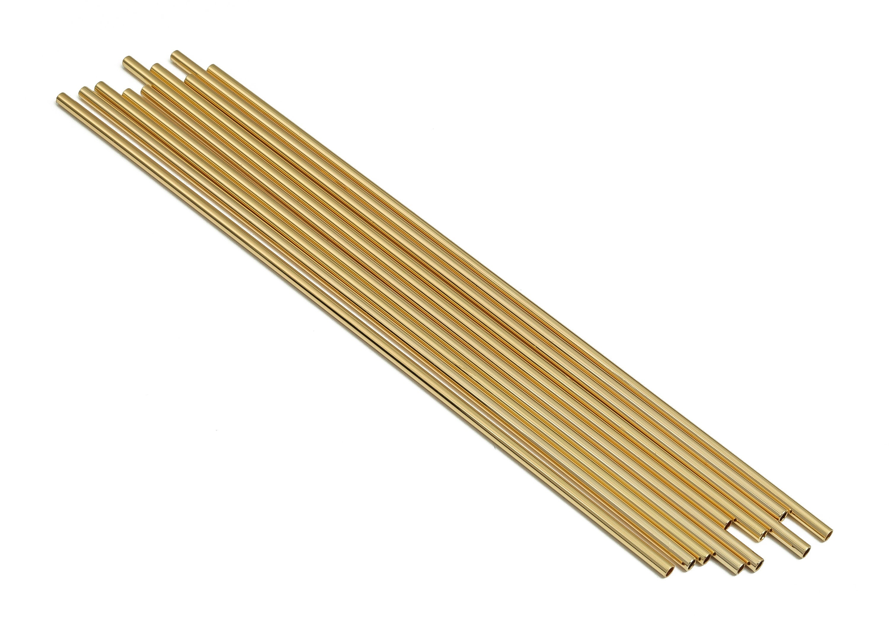 Brass Himmeli Tubes - Brass Himmeli DIY Tube Beads - Geometric Shapes - For Air Plants - 18k Real Gold Plated Brass -2x0.2x120mm-RGP4048-120 - DOMEDBAZAAR