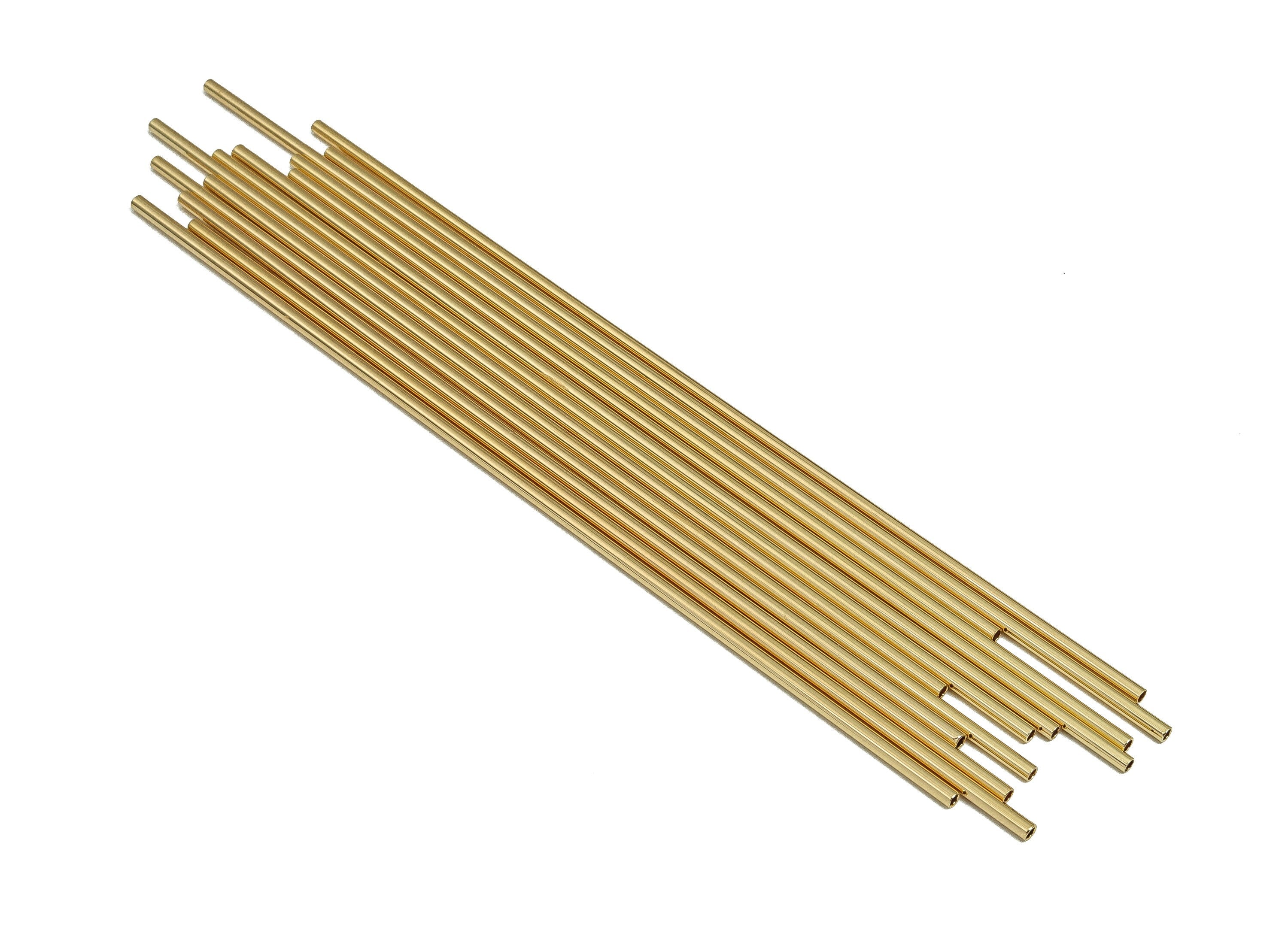 Brass Himmeli Tubes - Brass Himmeli DIY Tube Beads - Geometric Shapes - For Air Plants - 18k Real Gold Plated Brass -2x0.2x140mm-RGP4048-140 - DOMEDBAZAAR
