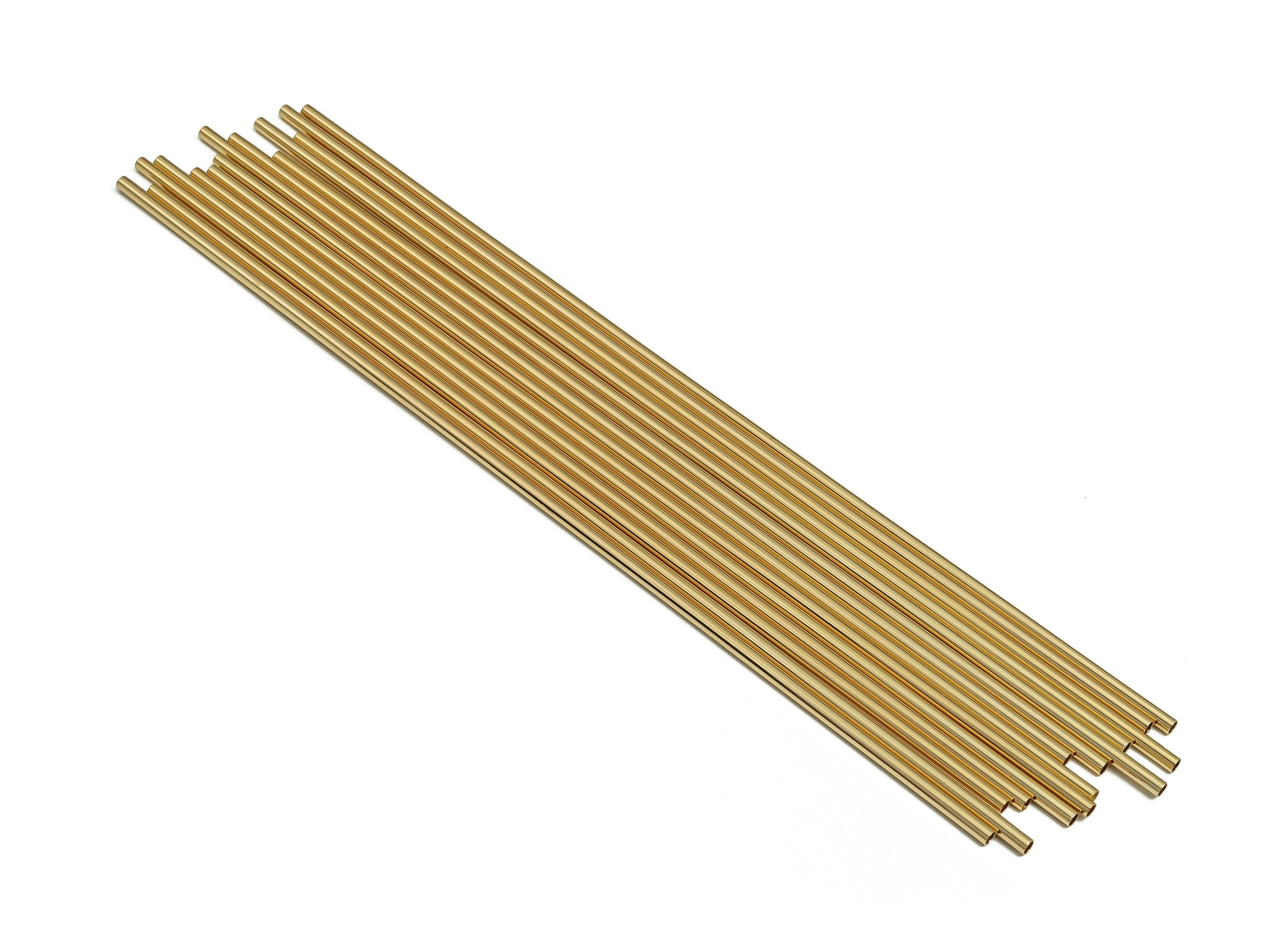 Brass Himmeli Tubes -Brass Himmeli DIY Tube Beads - Geometric Shapes - For Plants - 18k Real Gold Plated Brass -2.5x0.2x190mm- RGP4049-190 - DOMEDBAZAAR