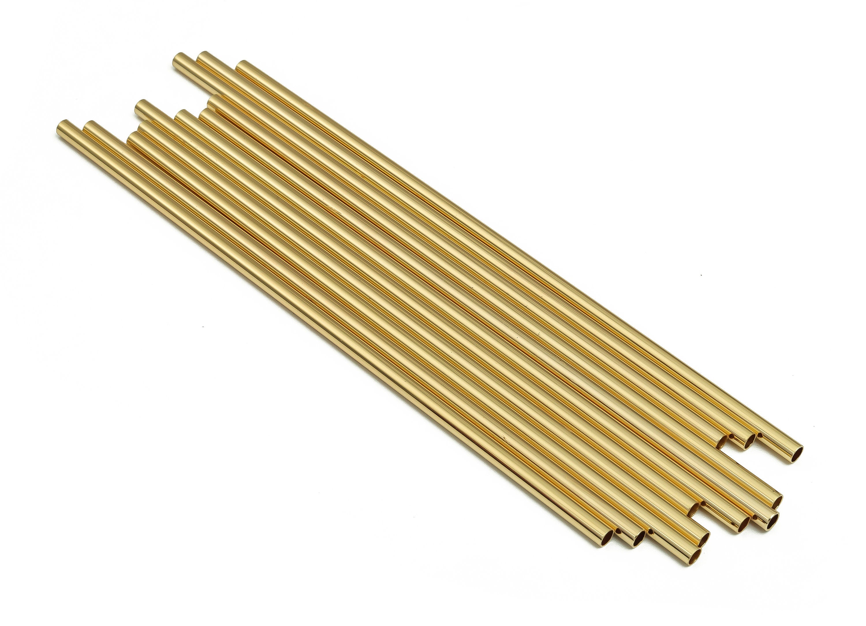 Brass Himmeli Tubes -Brass Himmeli DIY Tube Beads - Geometric Shapes - For Air Plants - 18k Real Gold Plated Brass -3x0.2x120mm- RGP4050-120 - DOMEDBAZAAR
