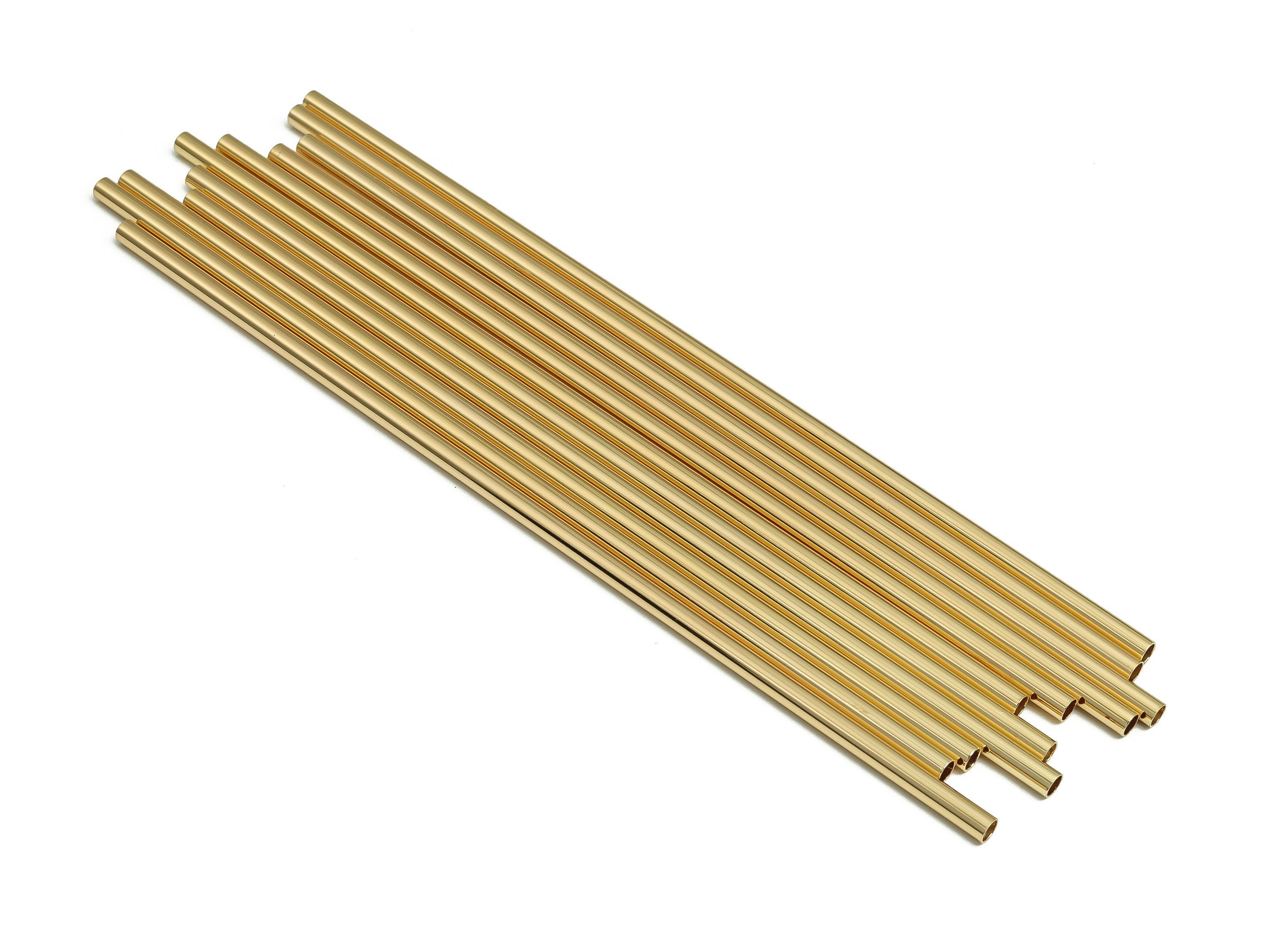 Brass Himmeli Tubes -Brass Himmeli DIY Tube Beads - Geometric Shapes - For Air Plants - 18k Real Gold Plated Brass -3x0.2x130mm- RGP4050-130 - DOMEDBAZAAR