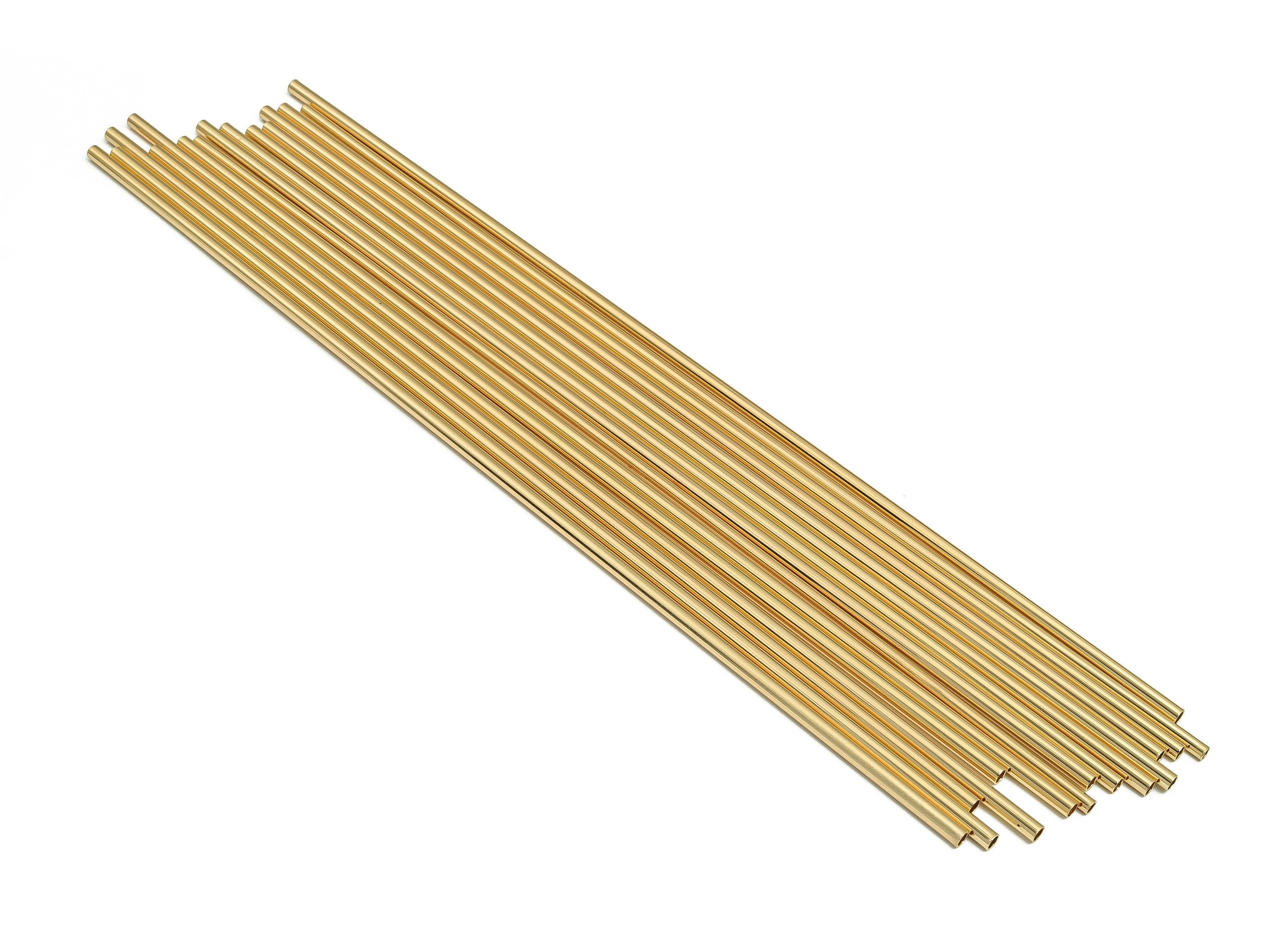 Brass Himmeli Tubes -Brass Himmeli DIY Tube Beads - Geometric Shapes - For Air Plants - 18k Real Gold Plated Brass -3x0.2x225mm- RGP4050-225 - DOMEDBAZAAR