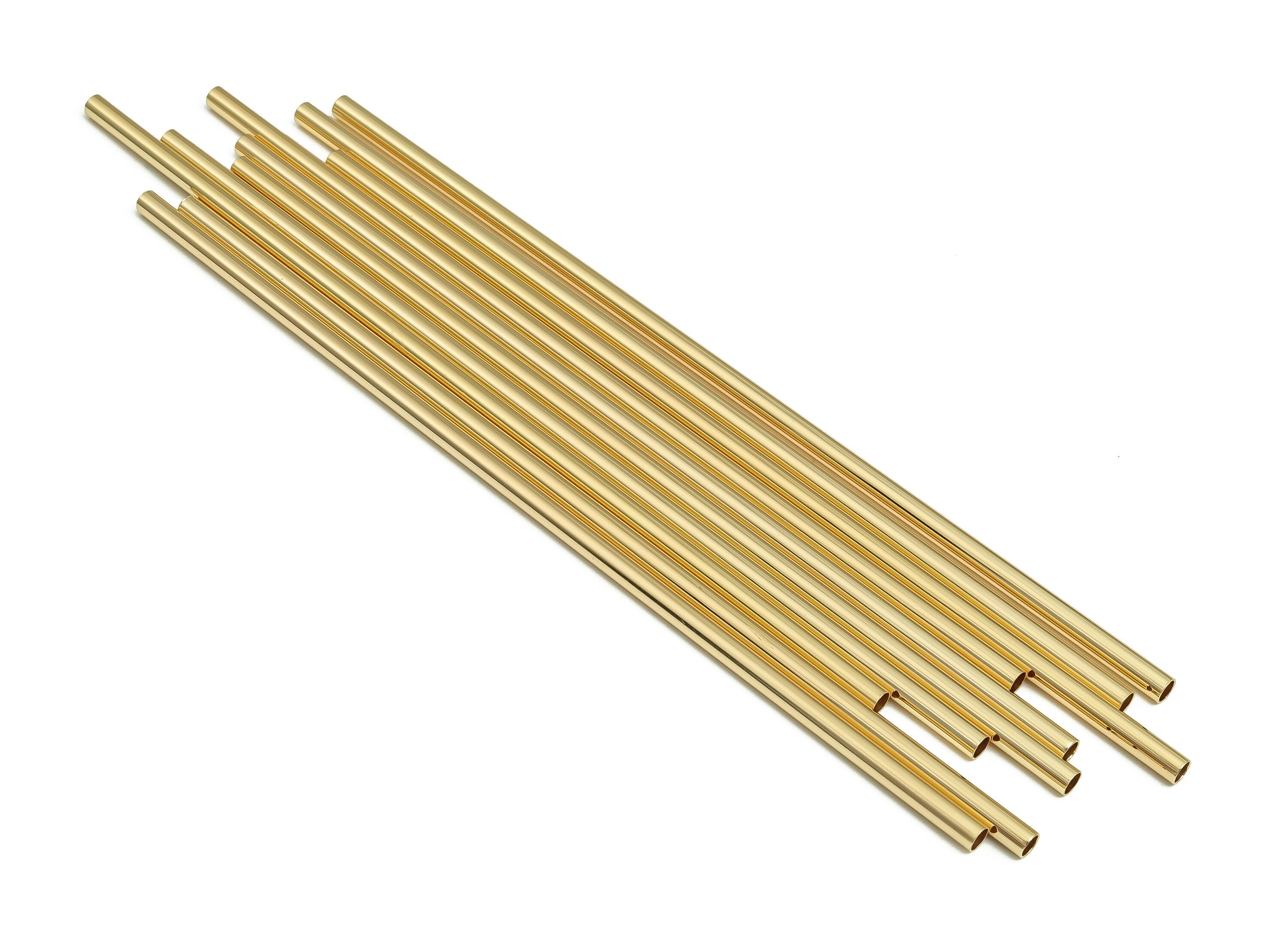 Brass Himmeli Tubes -Brass Himmeli DIY Tube Beads - Geometric Shapes - For Plants - 18k Real Gold Plated Brass -3.5x0.2x150mm- RGP4051-150 - DOMEDBAZAAR
