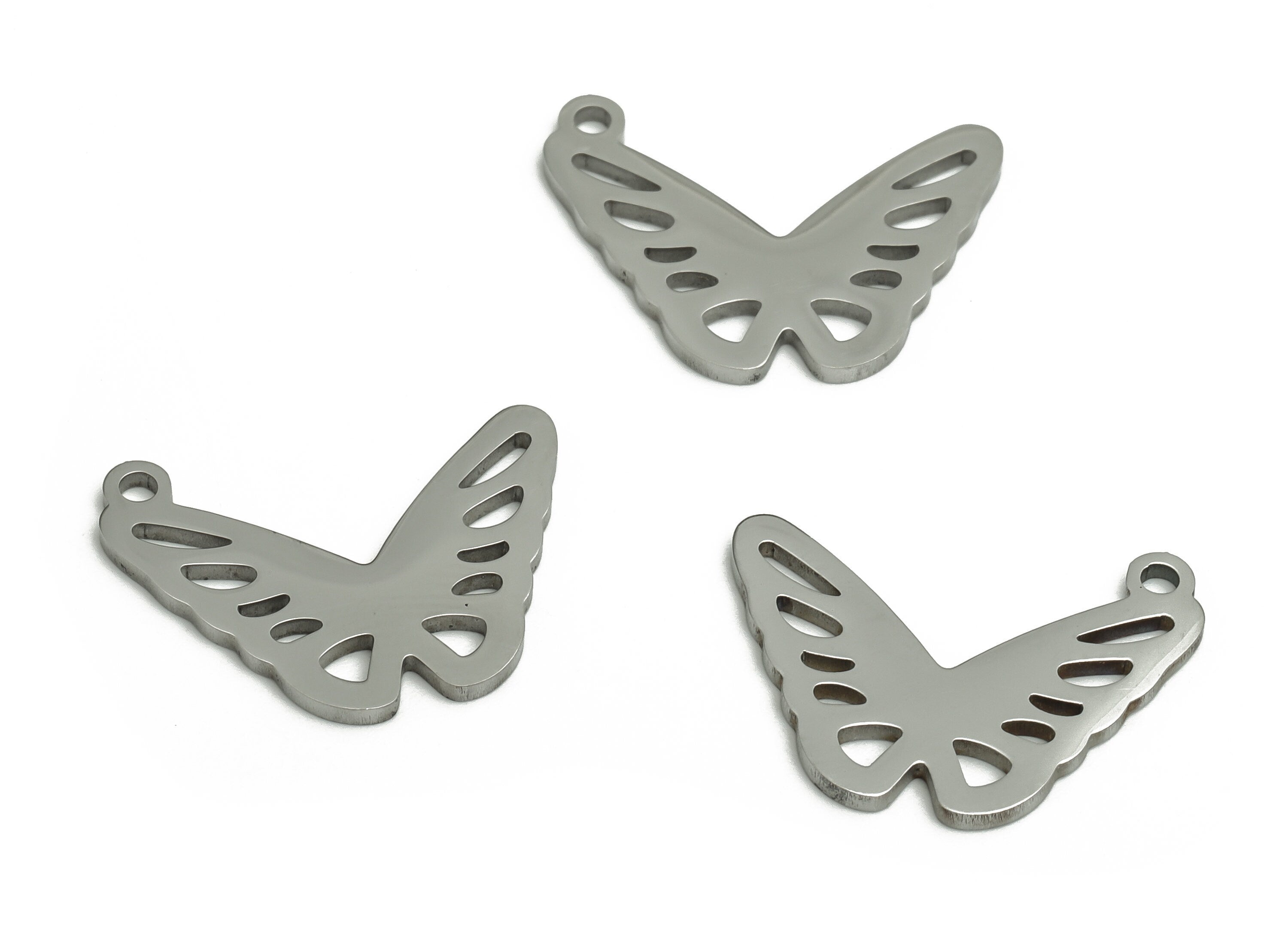 Stainless Steel Butterfly Earring Charms - Stainless Butterfly Pendant - Jewelry Making Supplies - 18.09x13.78x0.94mm - SS1283 - DOMEDBAZAAR